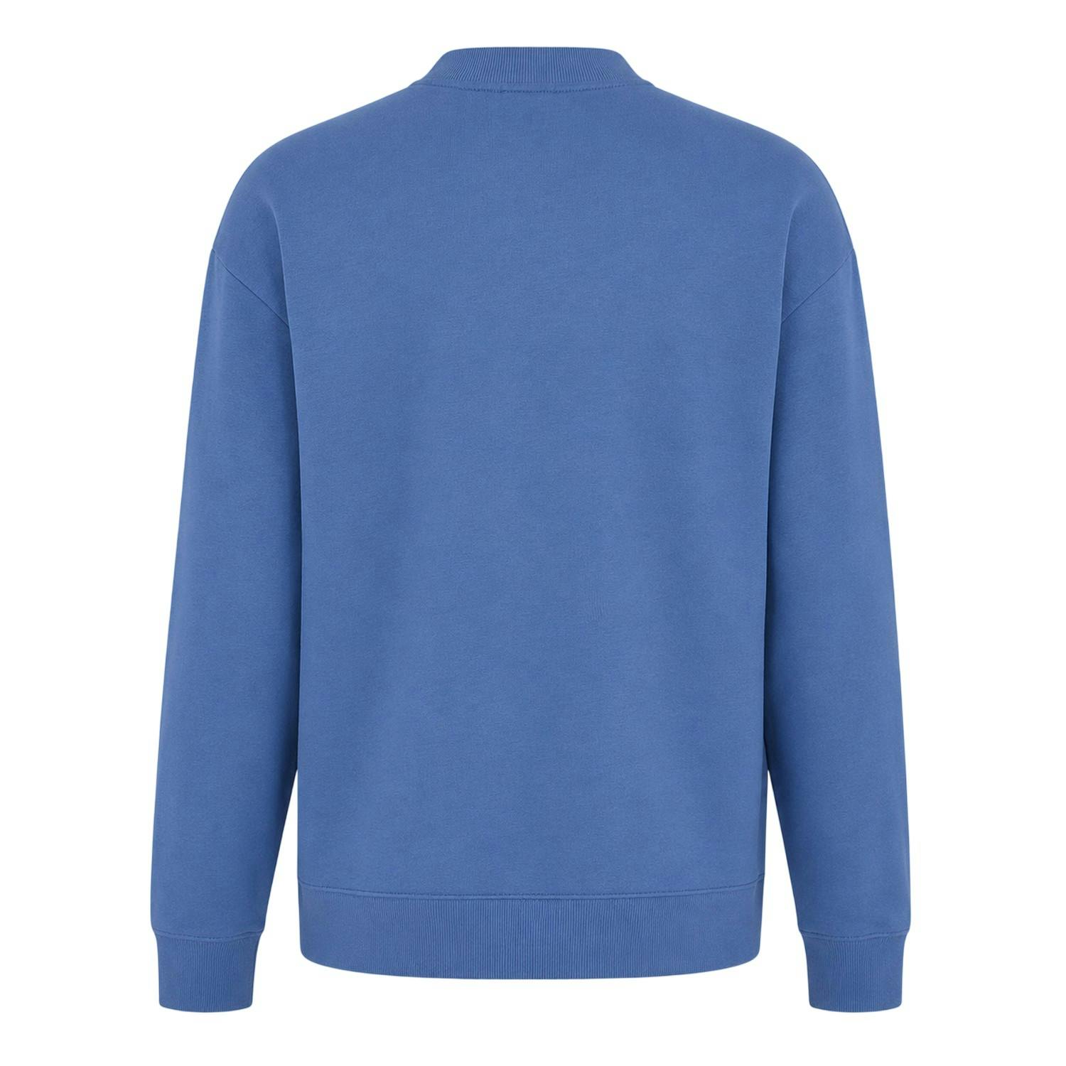 Hugo Men's Blue Tonal Logo Cotton Jersey Relaxed Fit Casual Sweatshirt - Medium - S - Medium - 100% Cotton