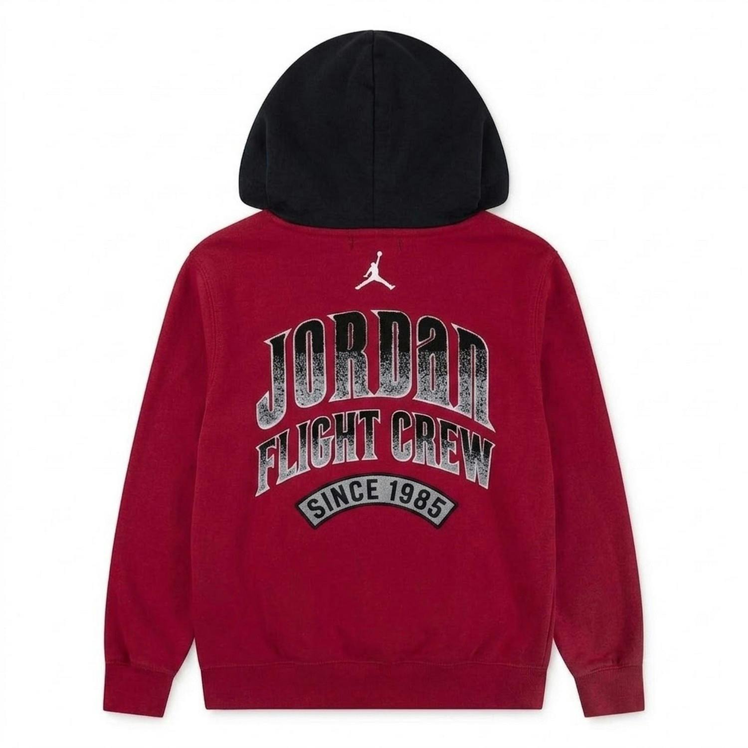 Nike Red Kids Air Jordan Fleece Pullover Hoodie - 11-12 Years - 60% Cotton/40% Polyester