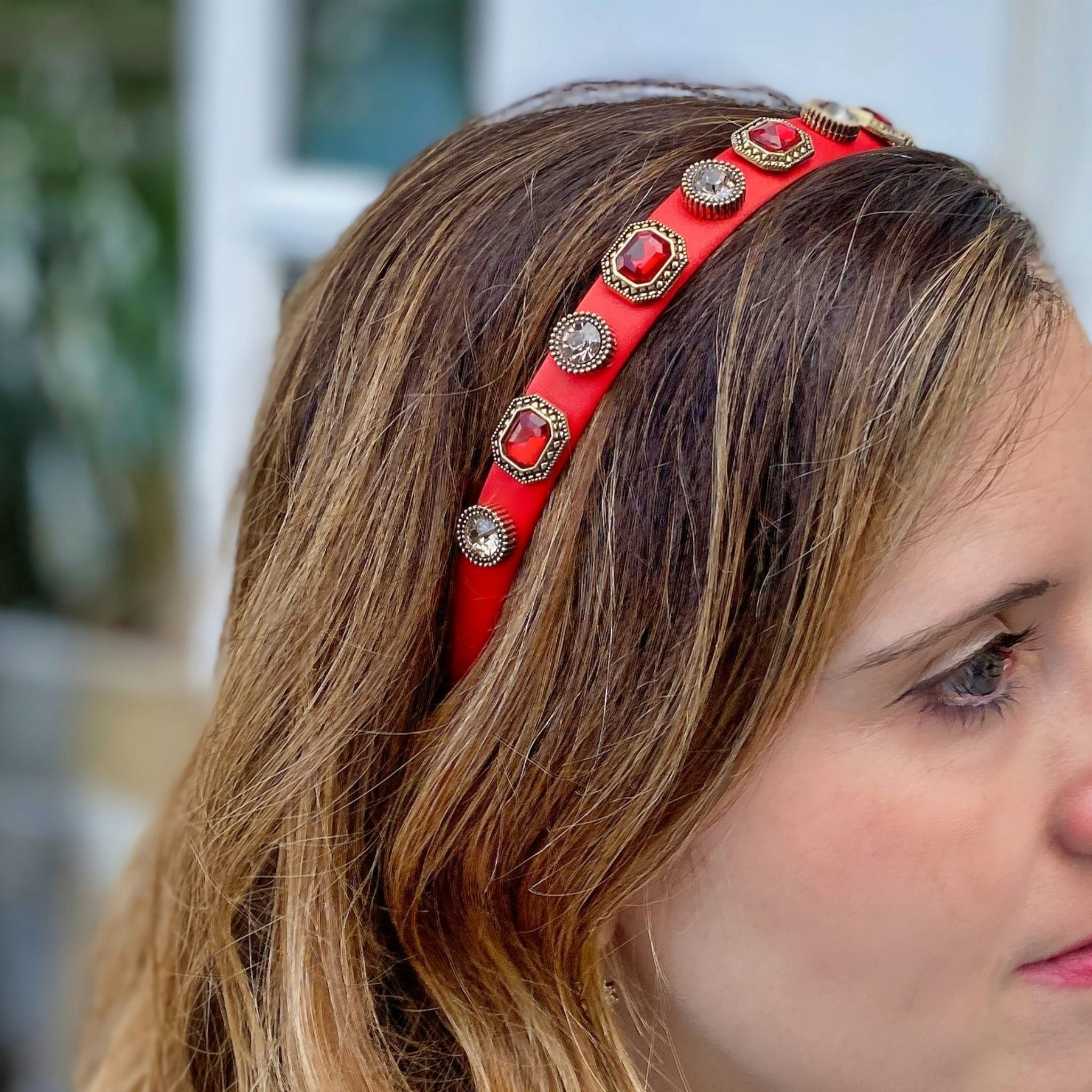 Queenmee Accessories Red Headband Hair Band Vintage Headband