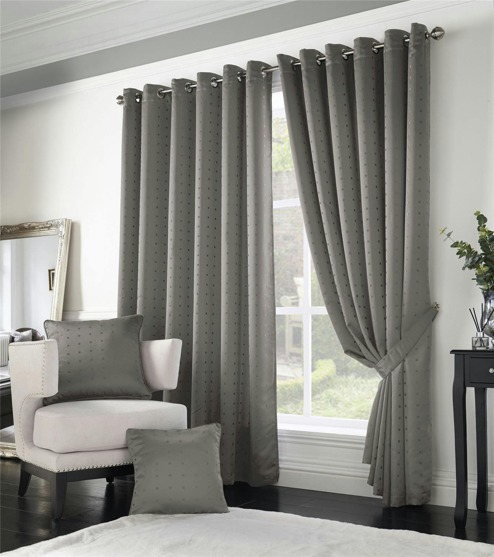 Rackhams Silver Adi Lined Ring Top Eyelet Curtains - 168Cm Width X 137Cm Drop