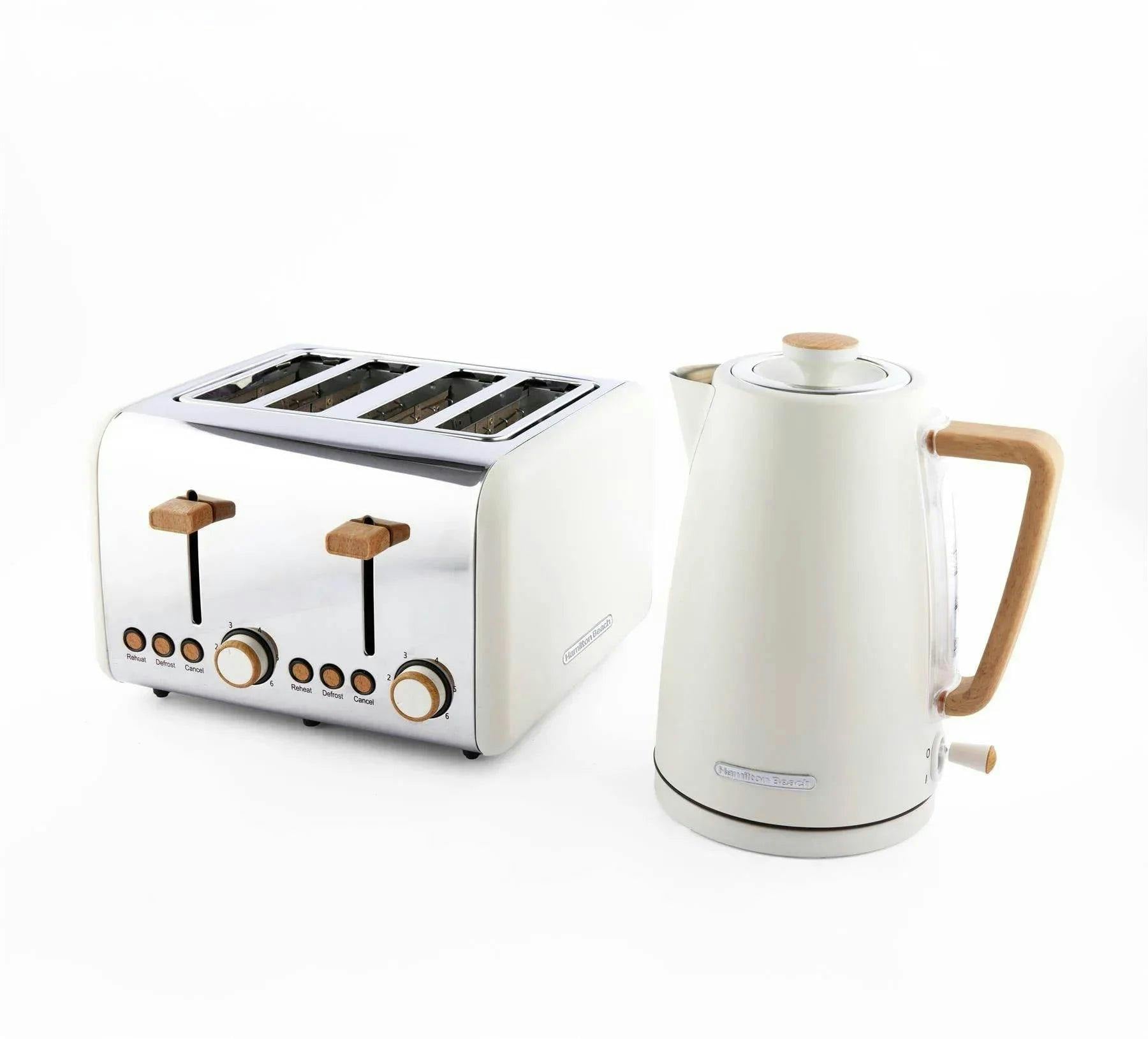 Hamilton Beach Cream Scandi Classic Kettle & Toaster Set