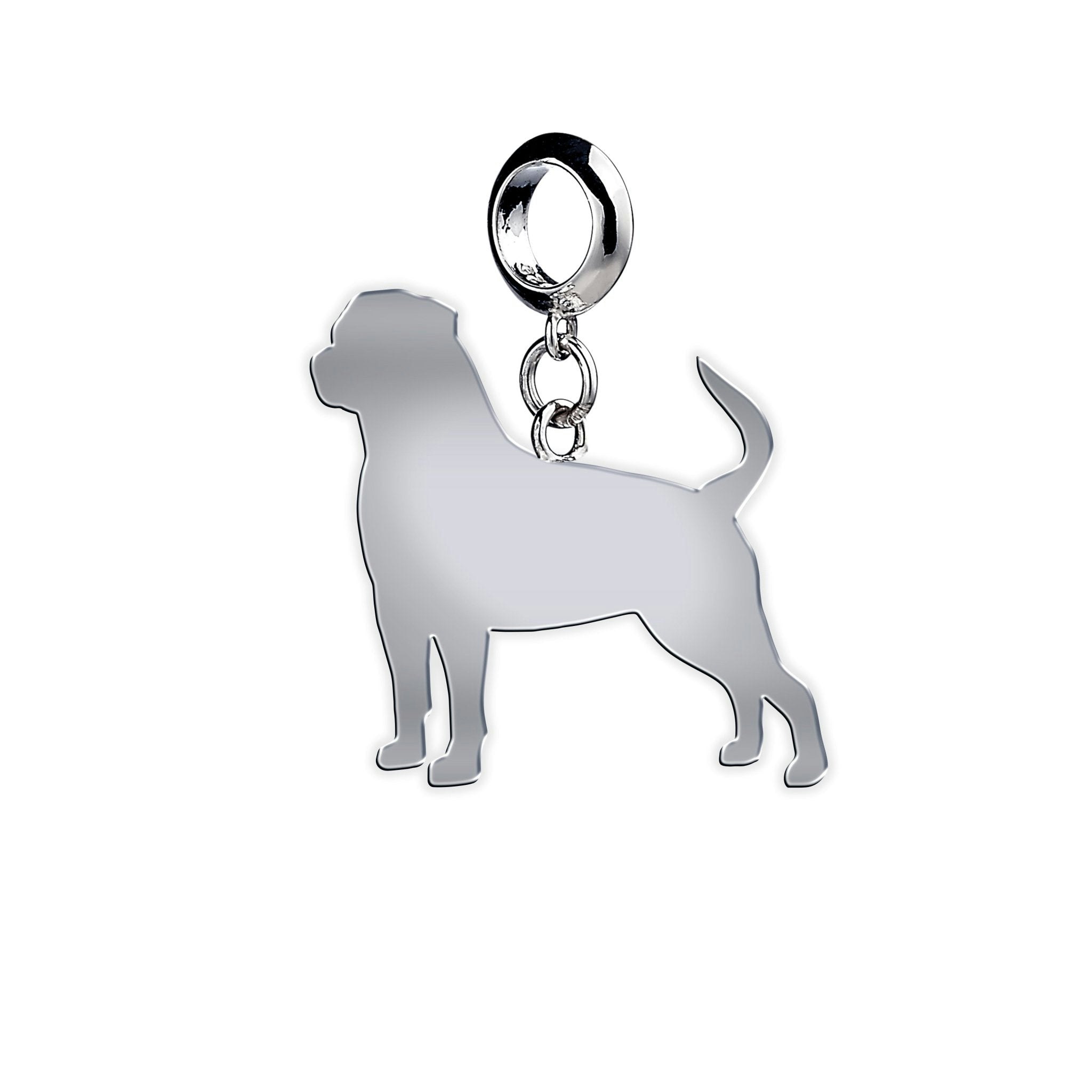 Mylee London Silver Rottweiler Silhouette Charm - Yes - Slider Charm