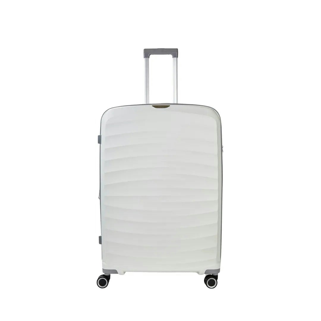 Rock White Sunwave - Suitcase Expandable Hard-Shell 4 Spinner Wheels - Medium