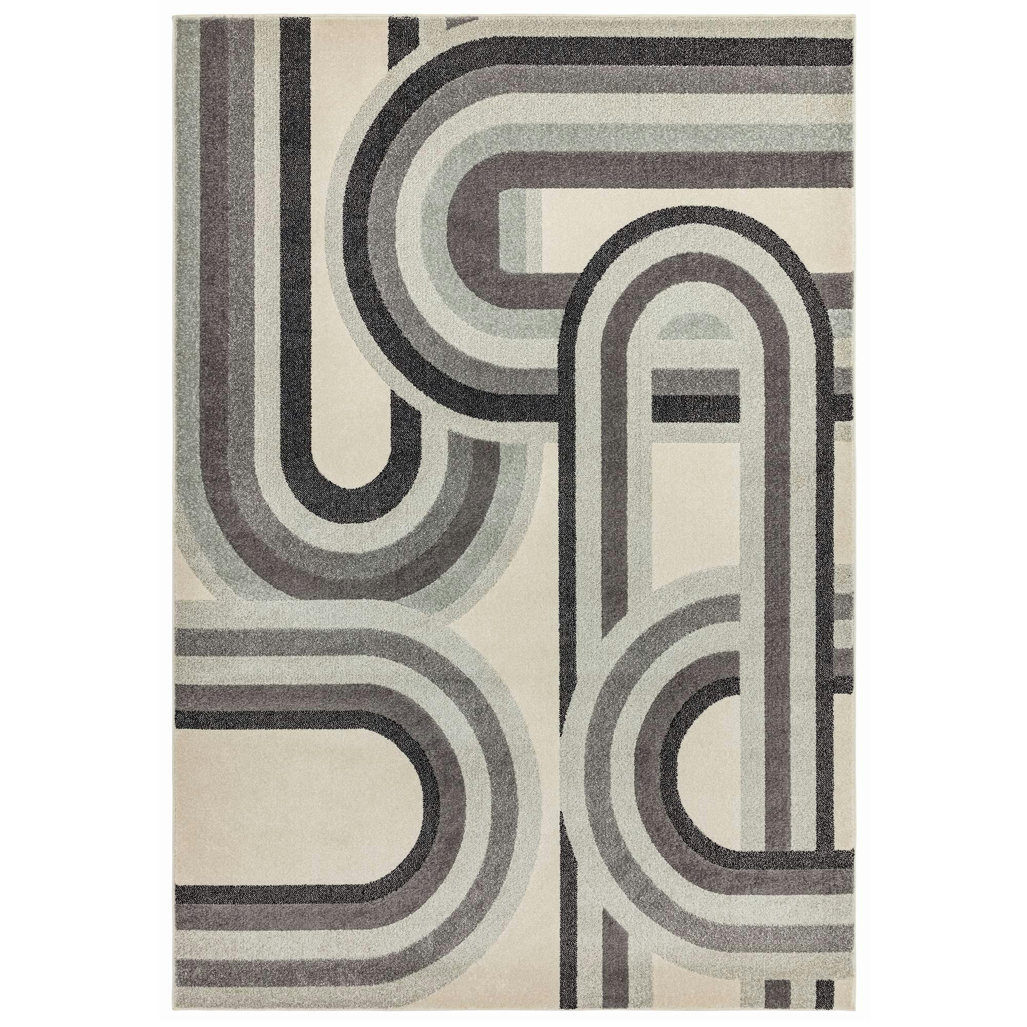 Rackhams Grey Nova Nv29 Retro Rug - 120X170cm