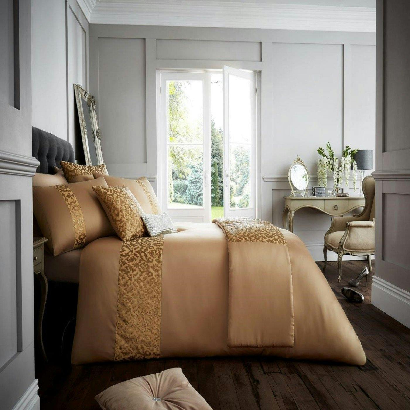 Rackhams Gold Venice Duvet Cover And Pillowcase Set - Double (200Cm X 200Cm)