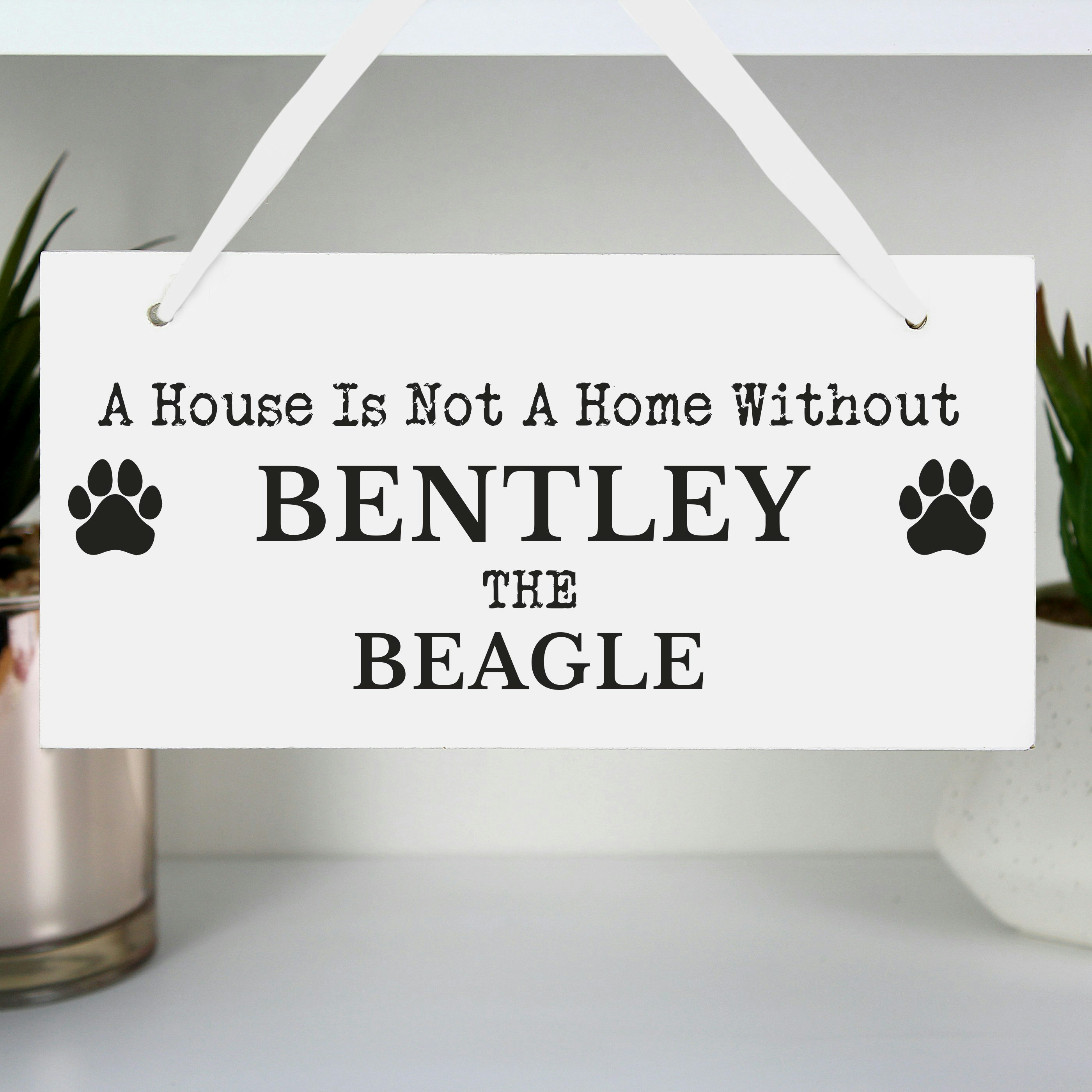 Personalised Memento Company Personalised Paw Print Dog Breed Wooden Sign