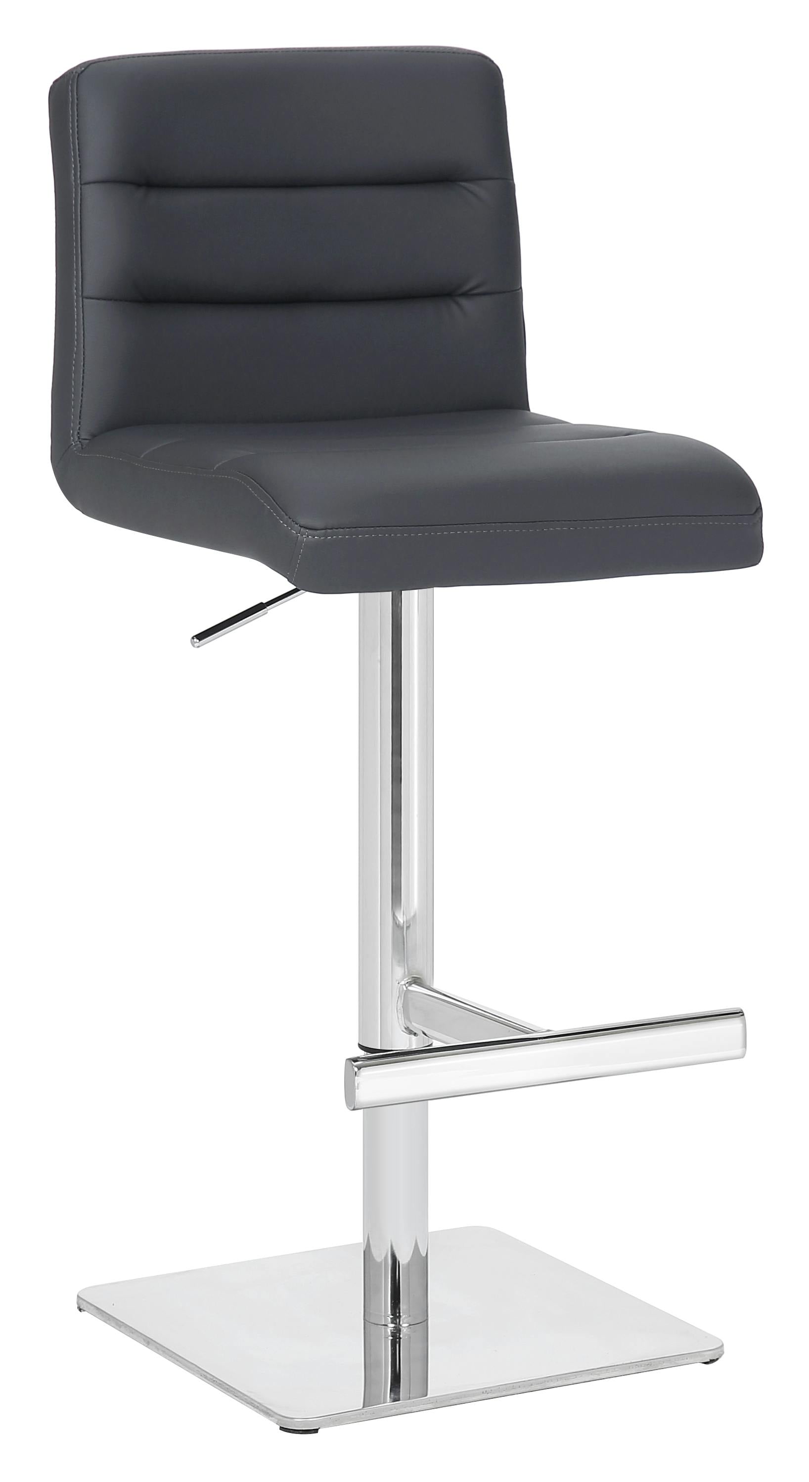 Rackhams Grey Luscious Deluxe Breakfast Bar Stool, Chrome Footrest, Adjustable Swivel Gas Lift, Kitchen Bar & Home Barstool, Charcoal