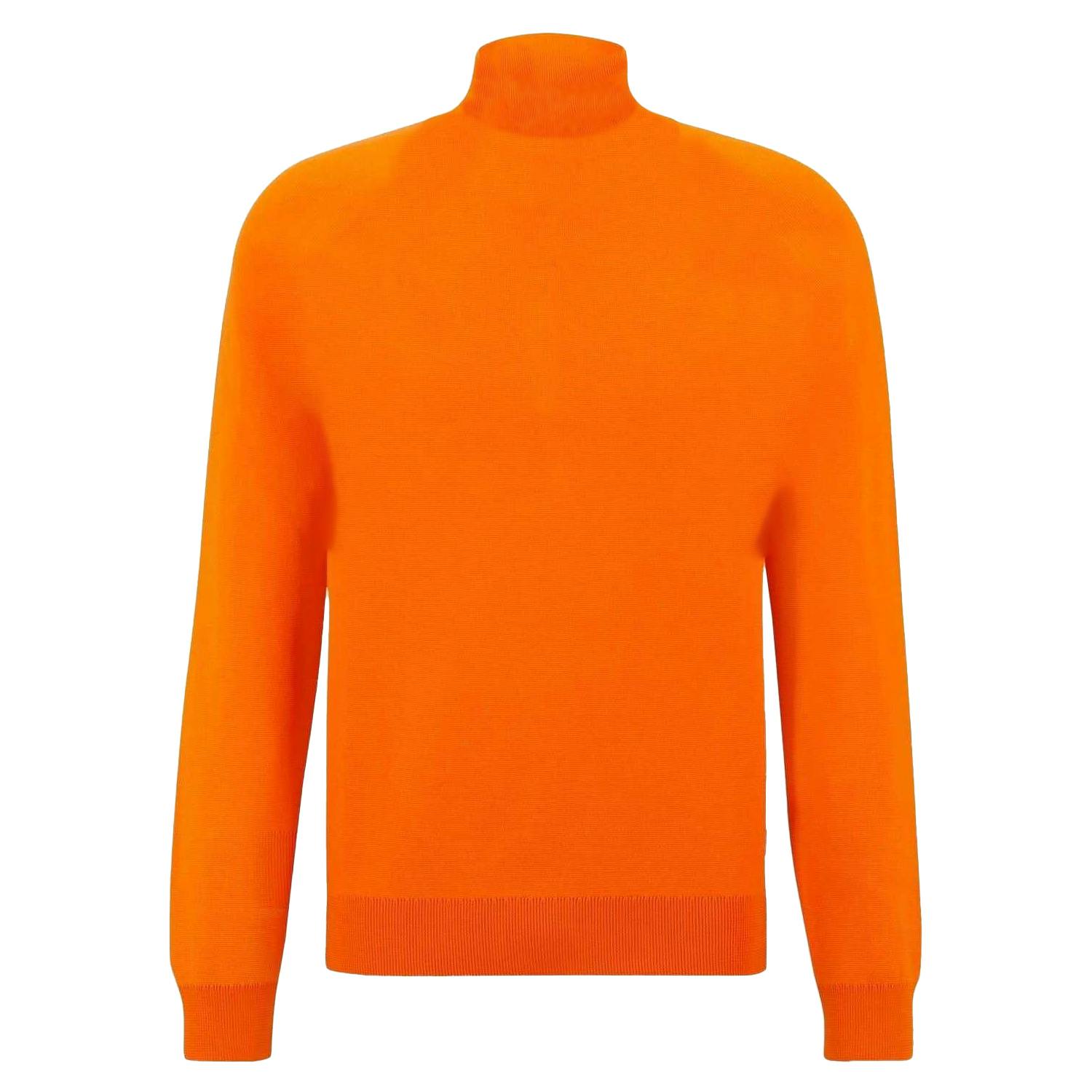 Boss Unisex Orange Adult Fine Knit Regular Sweater Top - Bright - Xxl - Bright - 100% Mixed