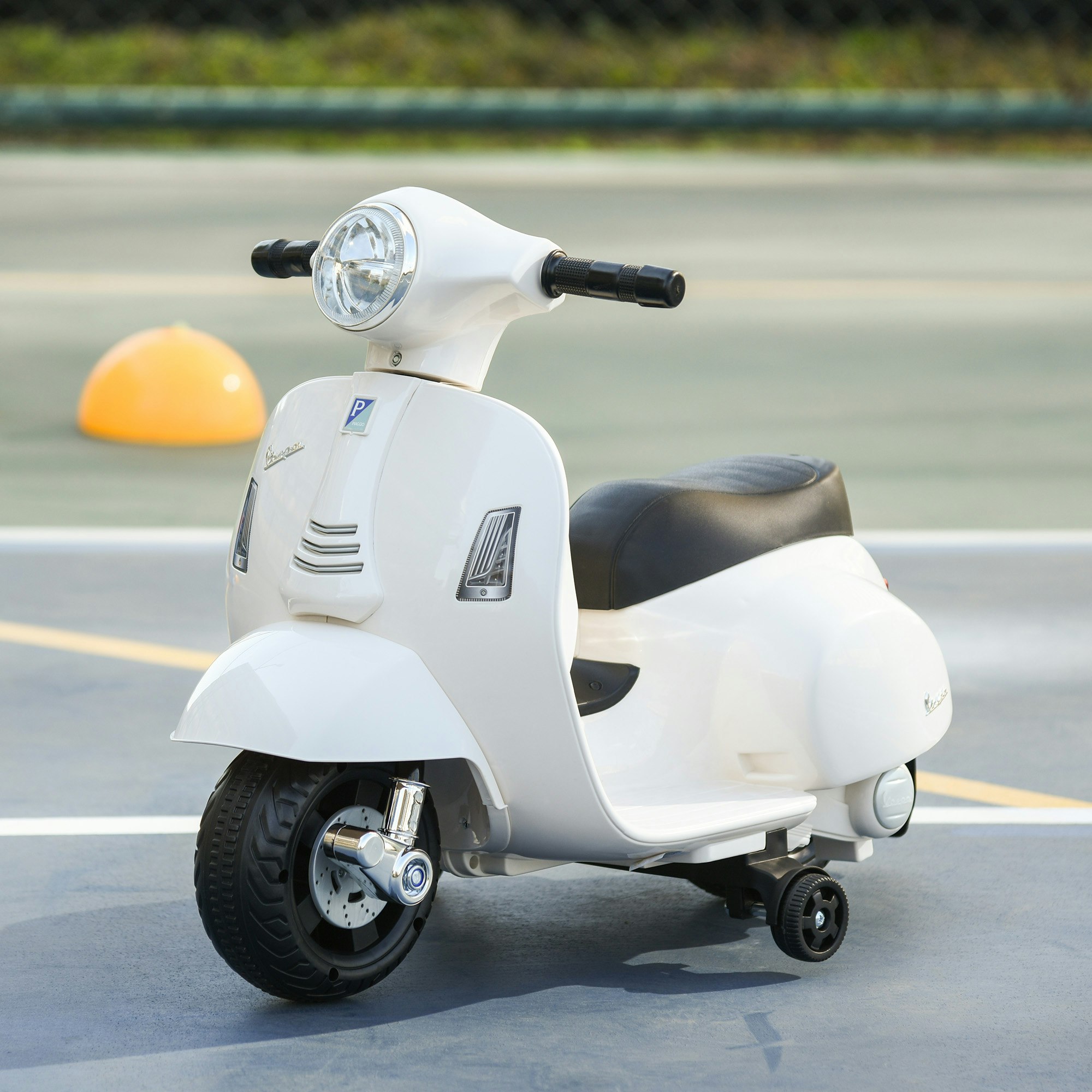 Homcom Vespa Licensed Kids Ride On Motorcycle 6V Battery Powered Electric Toys - Image 4