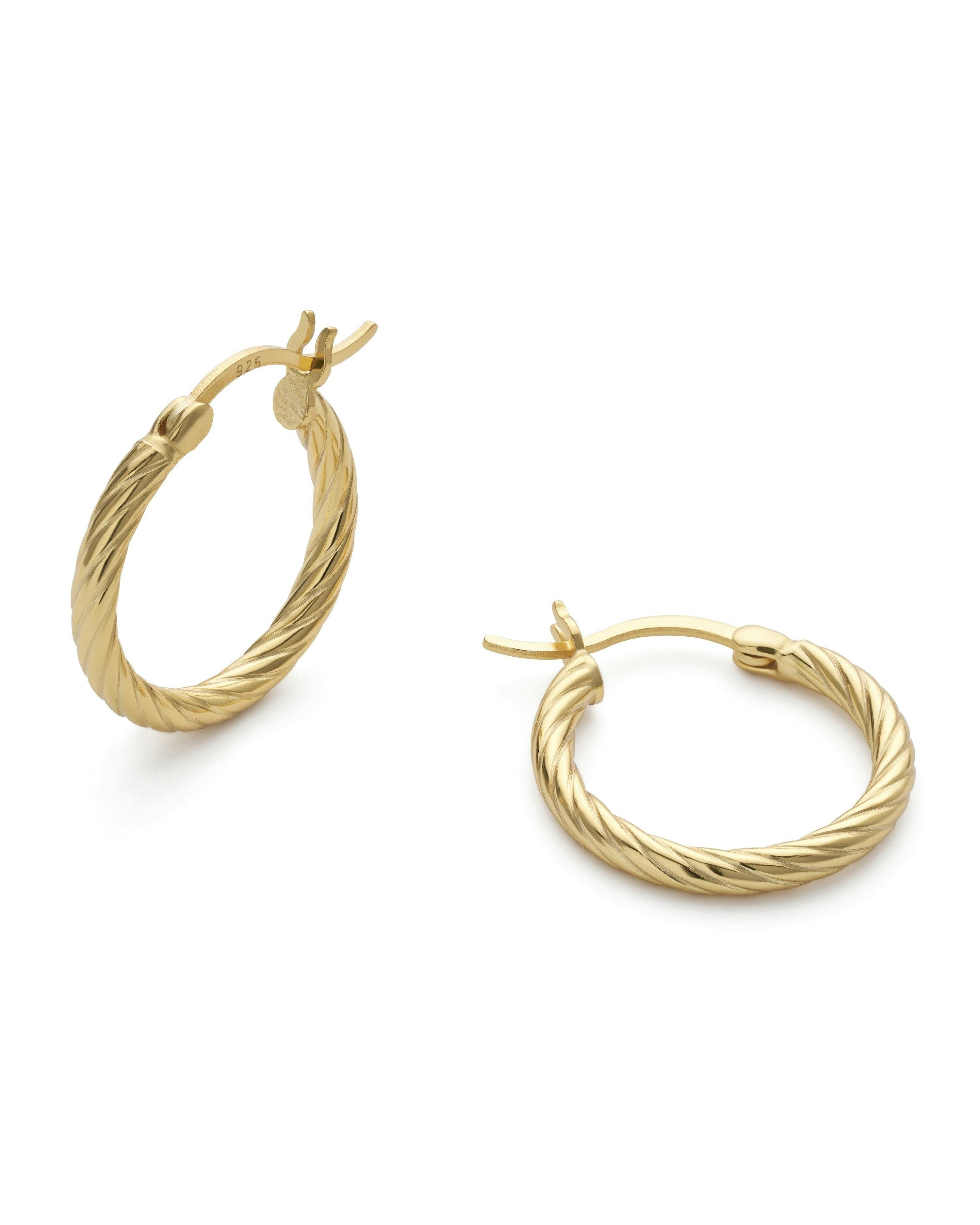 Elk & Bloom Gold Large Plated Twist Huggie Hoop Earrings - No Thank You