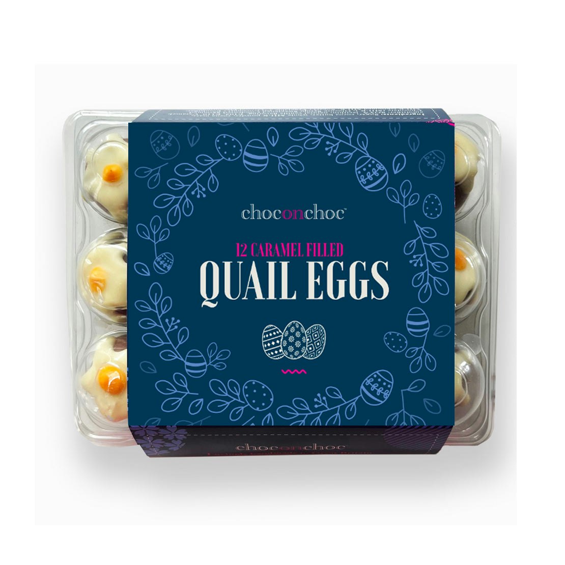 Choc On Choc Dark/White Caramel Filled Drippy Quails Eggs