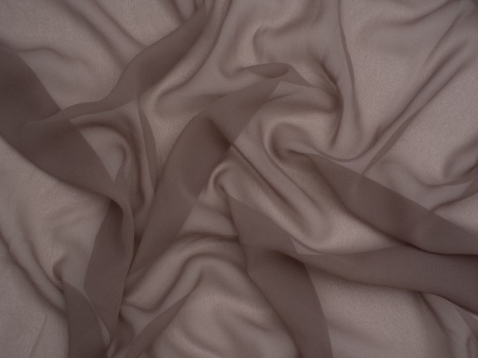 Minerva Light Core Range Sheer Chiffon Fabric - Plain Design Dressmaking Fabric, 110 Cm / 44" Wide - Per Metre - Mocha