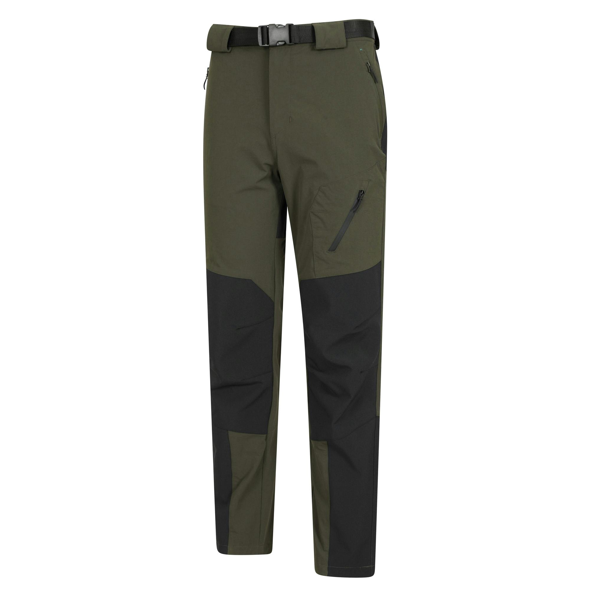 Mountain Warehouse Men's Green Forest Water Resistant Hiking Trousers - 40R - 40% Polyamide/40% Polyester/20% Elastane