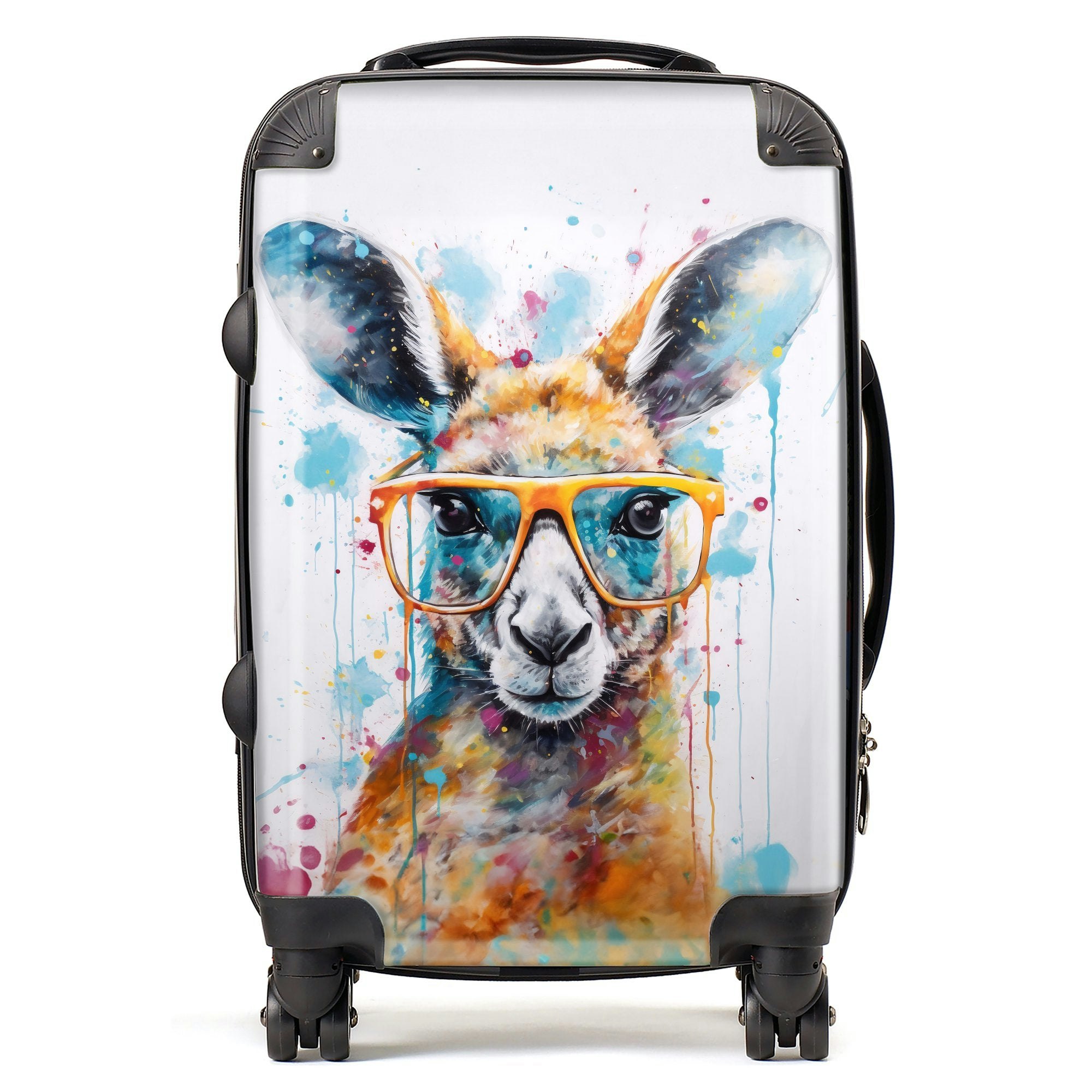 Warren Reed Splashart Kangaroo In Glasses Suitcase - Cabin