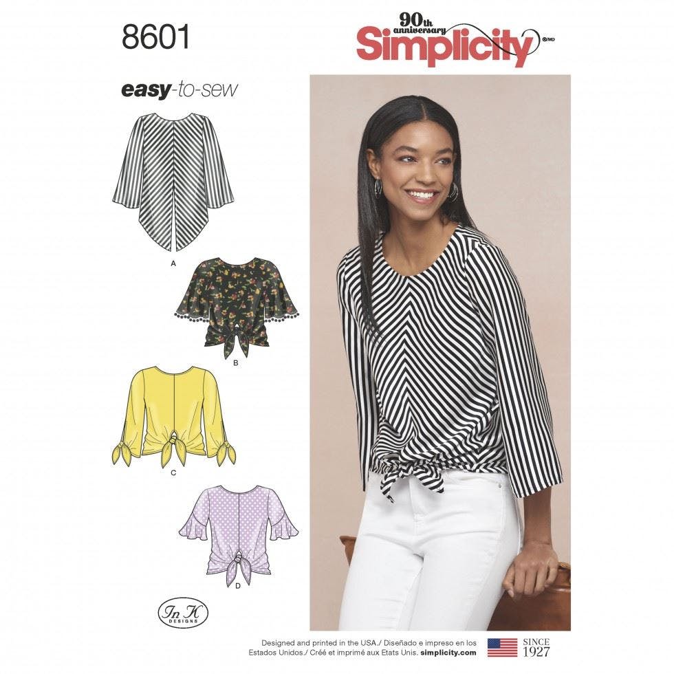 Simplicity Women's Sewing Pattern 8601, Tops For H5 (6-8-10-12-14) - Easy - H5 (6-8-10-12-14)