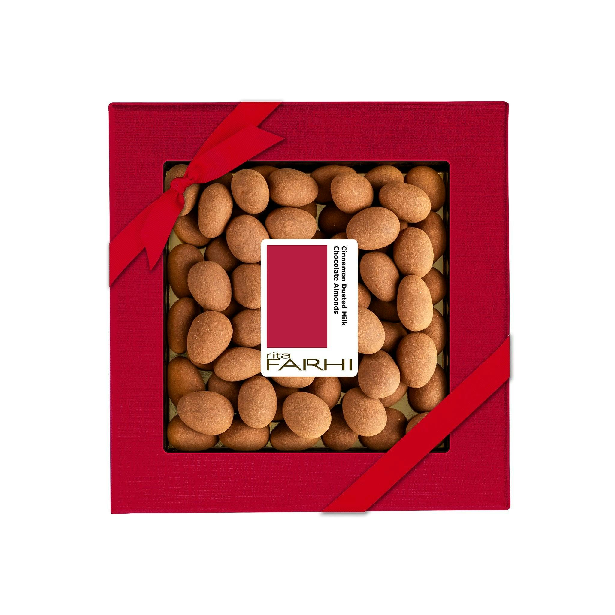 Rita Farhi Light/Red Cinnamon Dusted Milk Chocolate Coated Almonds, Palm Oil Free 200G