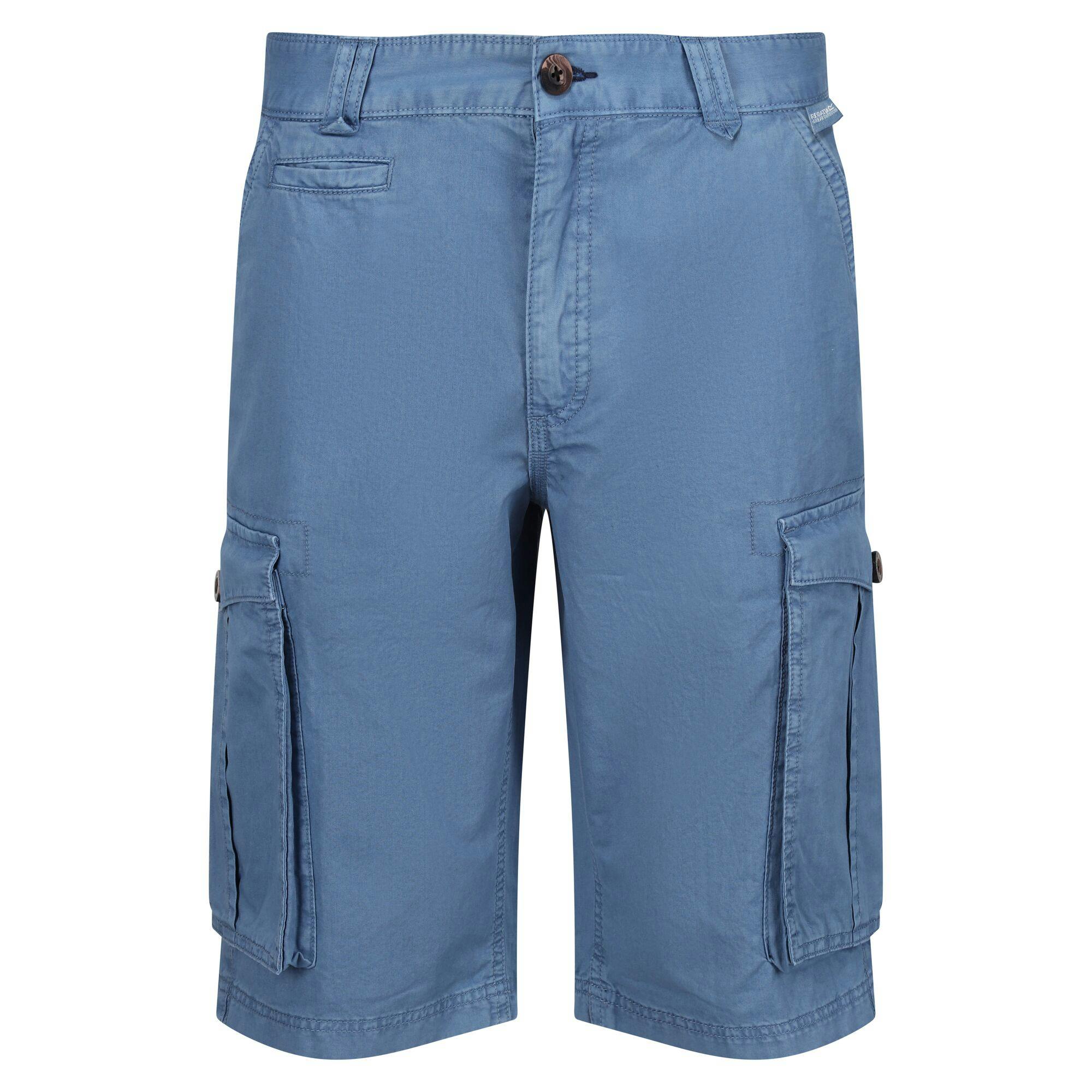 Regatta Men's Blue Shorebay Vintage Cargo Shorts - Coronet - 33In - Coronet - 100% Cotton