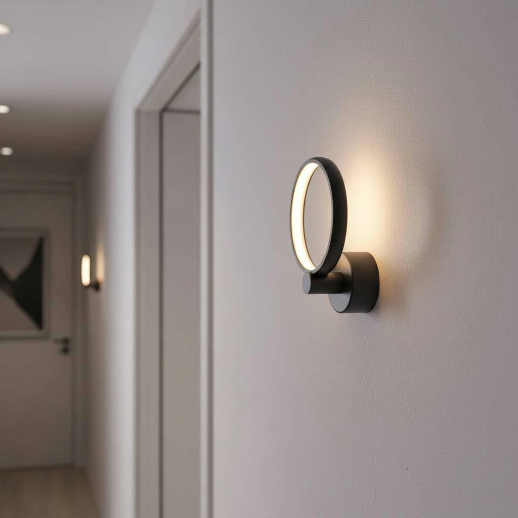 Rackhams Black 6 Watt Round Decorative Led Indoor Wall Lamp