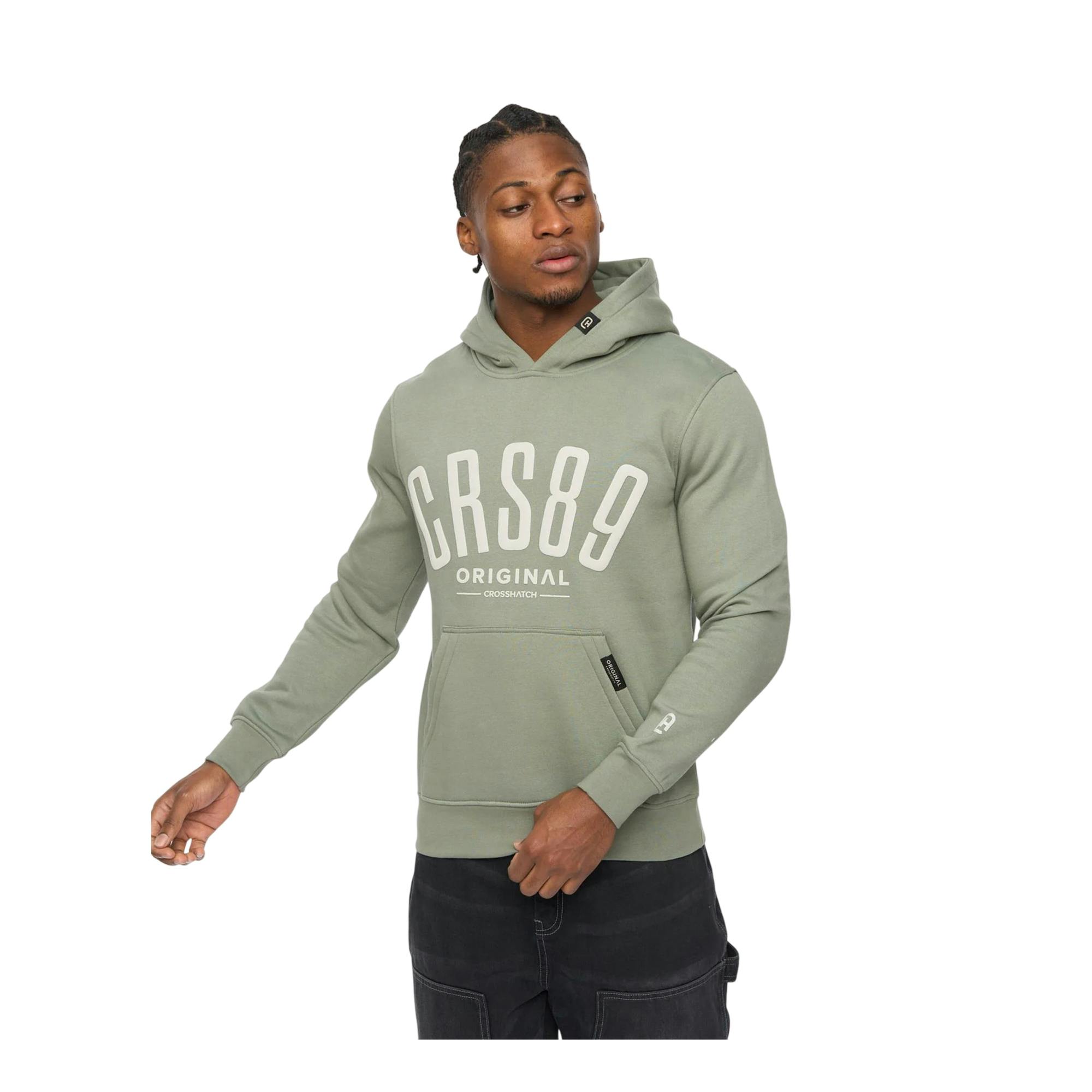 Crosshatch Men's Hallfell Hoodie - Olive - L - Olive - 60% Cotton/40% Polyester