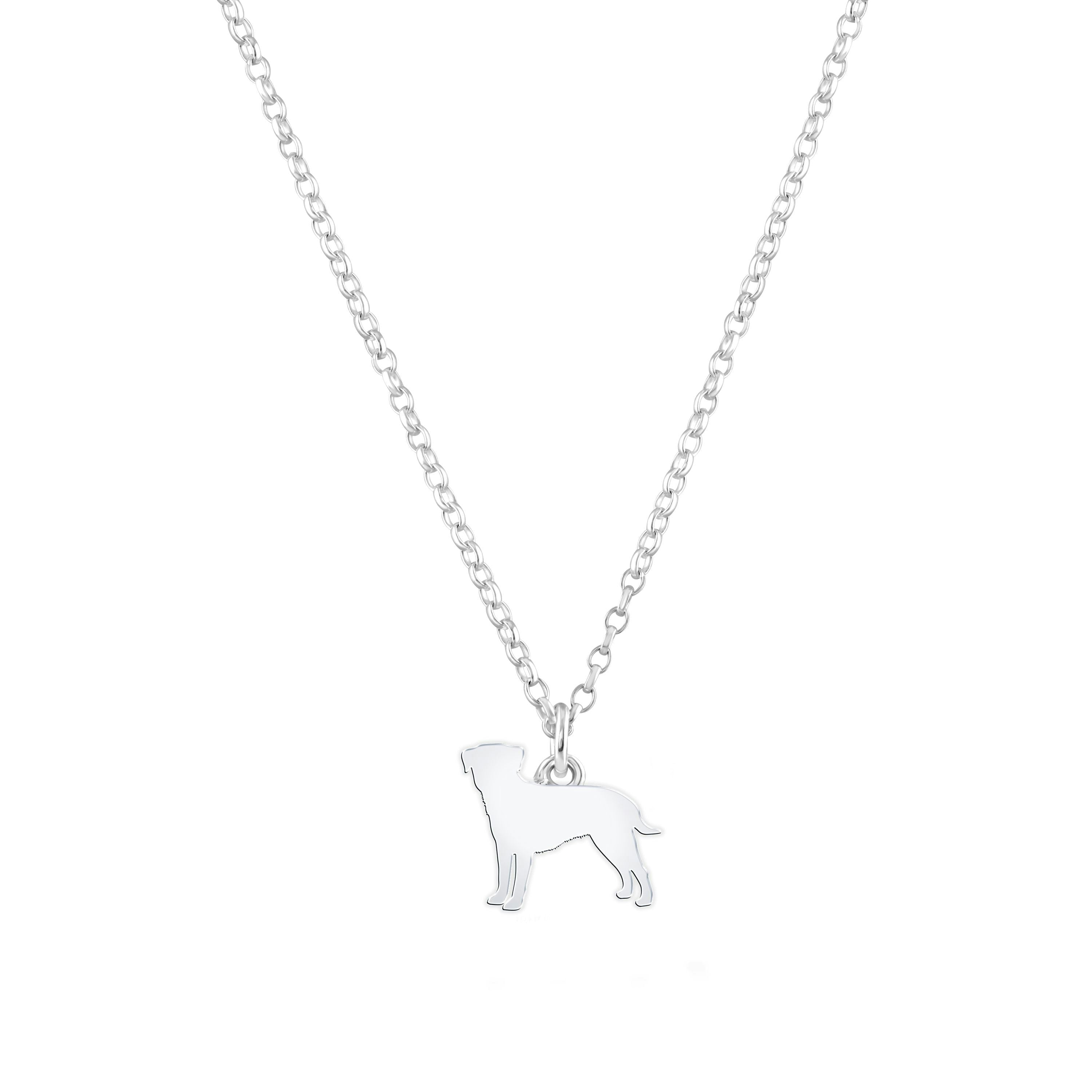 Mylee London Silver Border Terrier Silhouette Necklace - Personalised - Yes