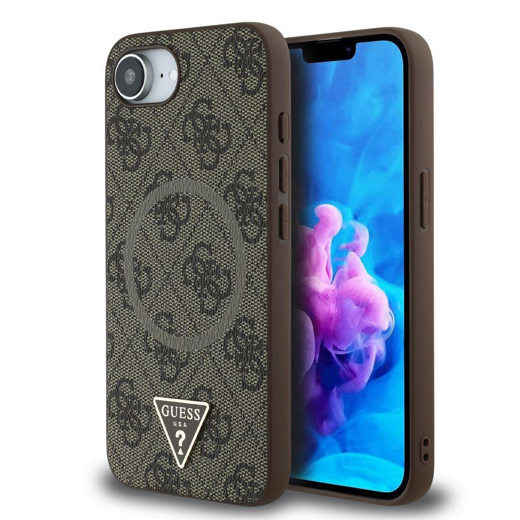 Guess Brown Pu 4G Strass Triangle Metal Logo Case For Iphone 16E - Guhmpse4p4tdpw