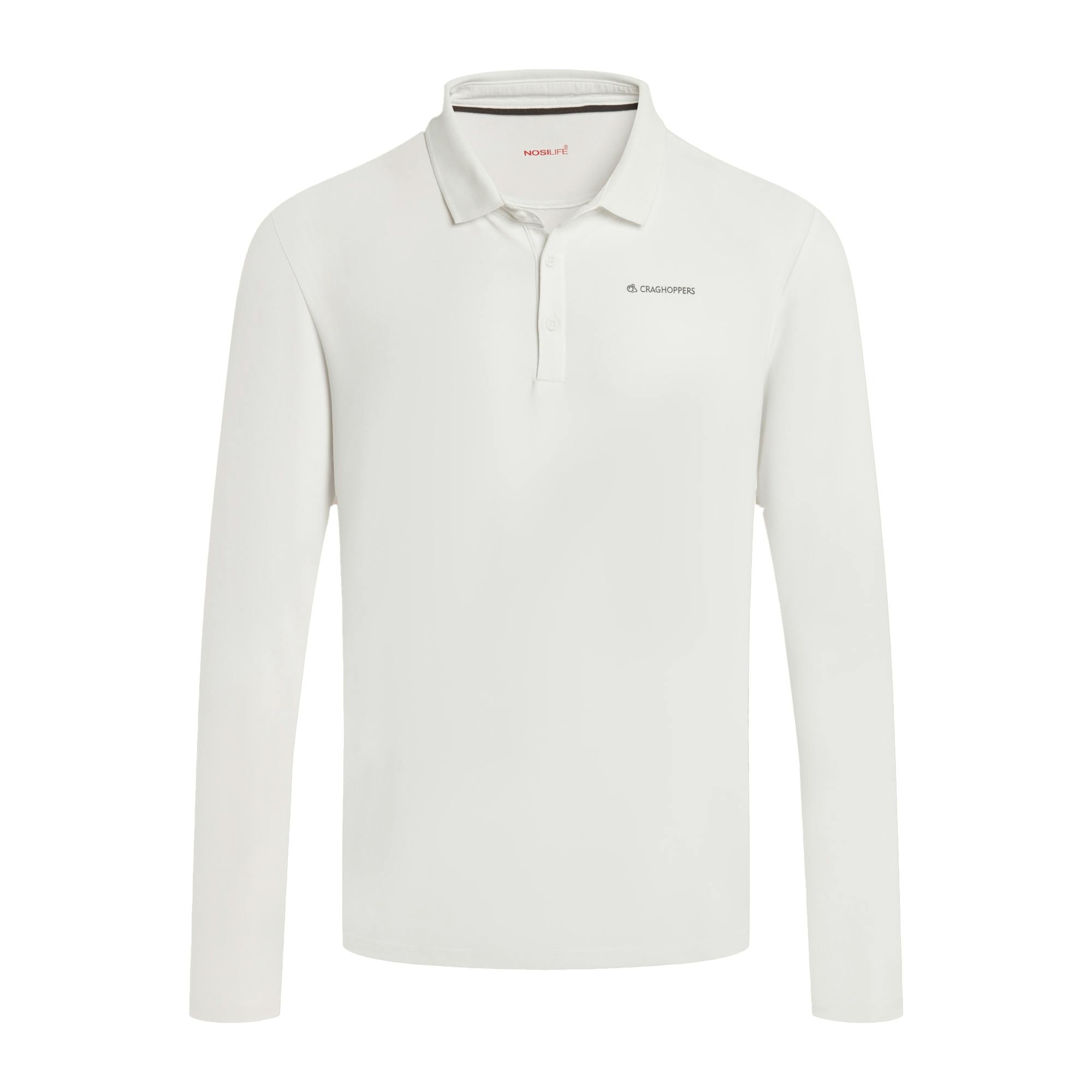 Craghoppers Men's White Bramshaw Golf Nosilife Long-Sleeved Polo Shirt - Xl - 100% Mixed