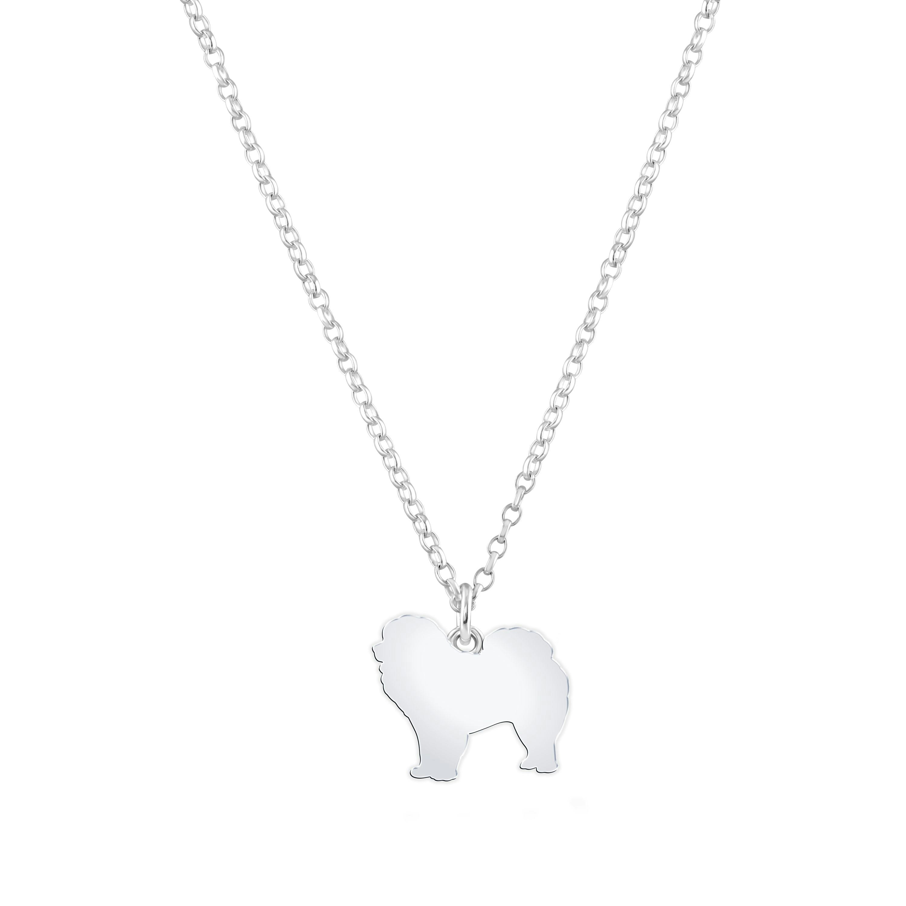 Mylee London Silver Chow Chow Silhouette Necklace - Personalised - Yes