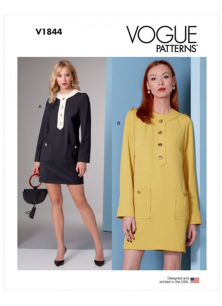 Vogue Women's Sewing Pattern 1844, Dresses For B5 (8-10-12-14-16) - Intermediate - F5 (16-18-20-22-24)