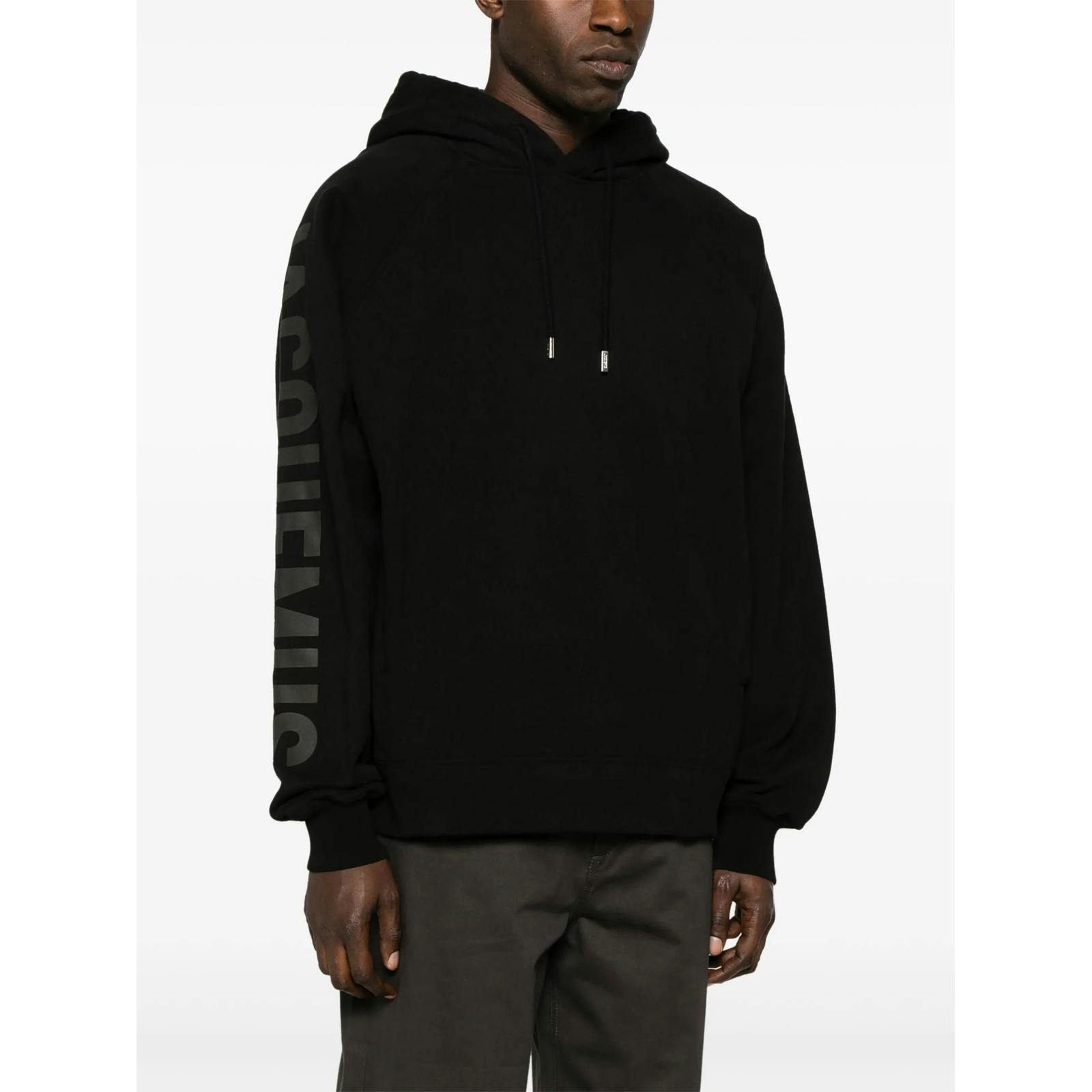 Jacquemus Black Le Typo Cotton Hoodie In - S