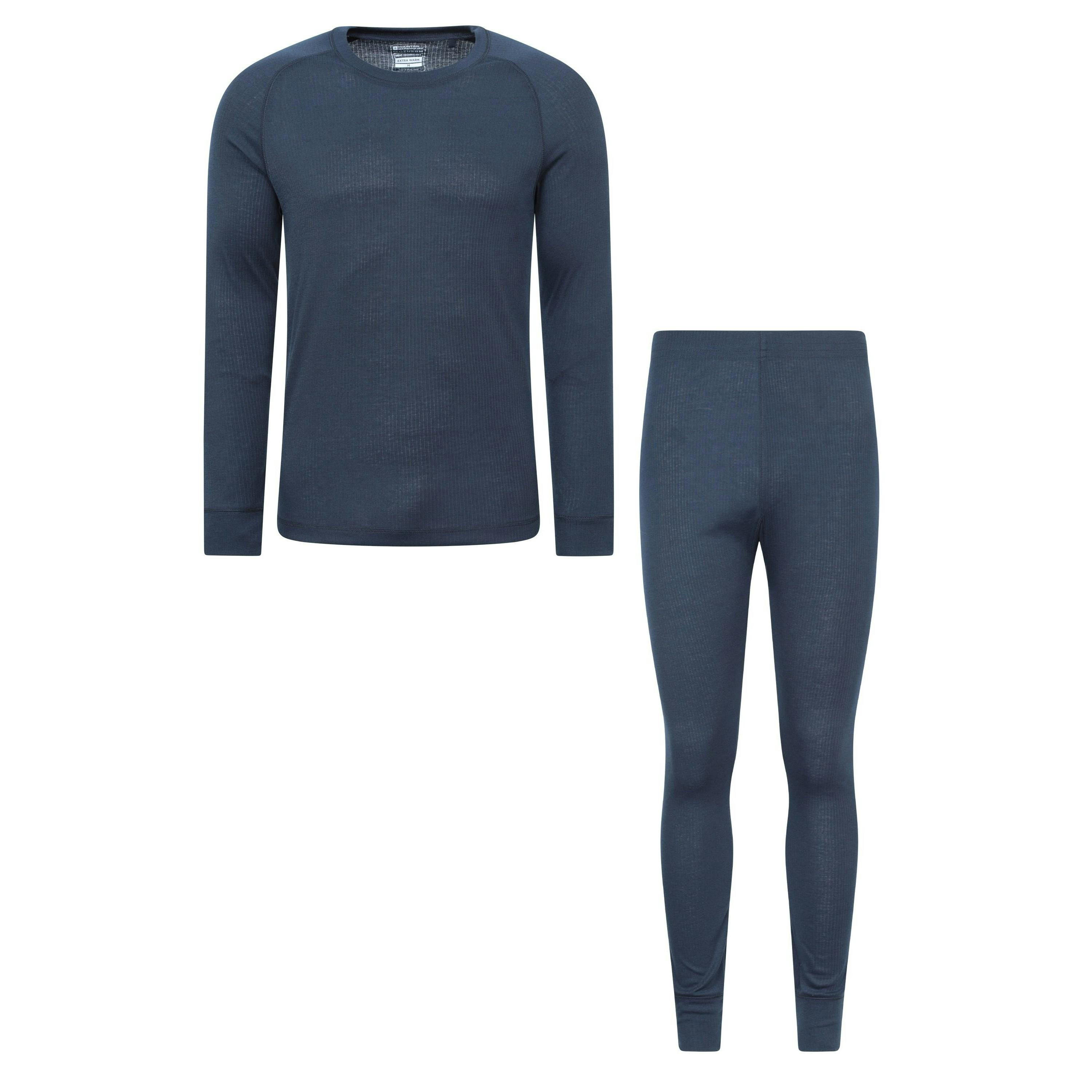 Mountain Warehouse Men's Talus Thermal Base Layer Set - Navy - Xxl - Navy - 100% Polyester