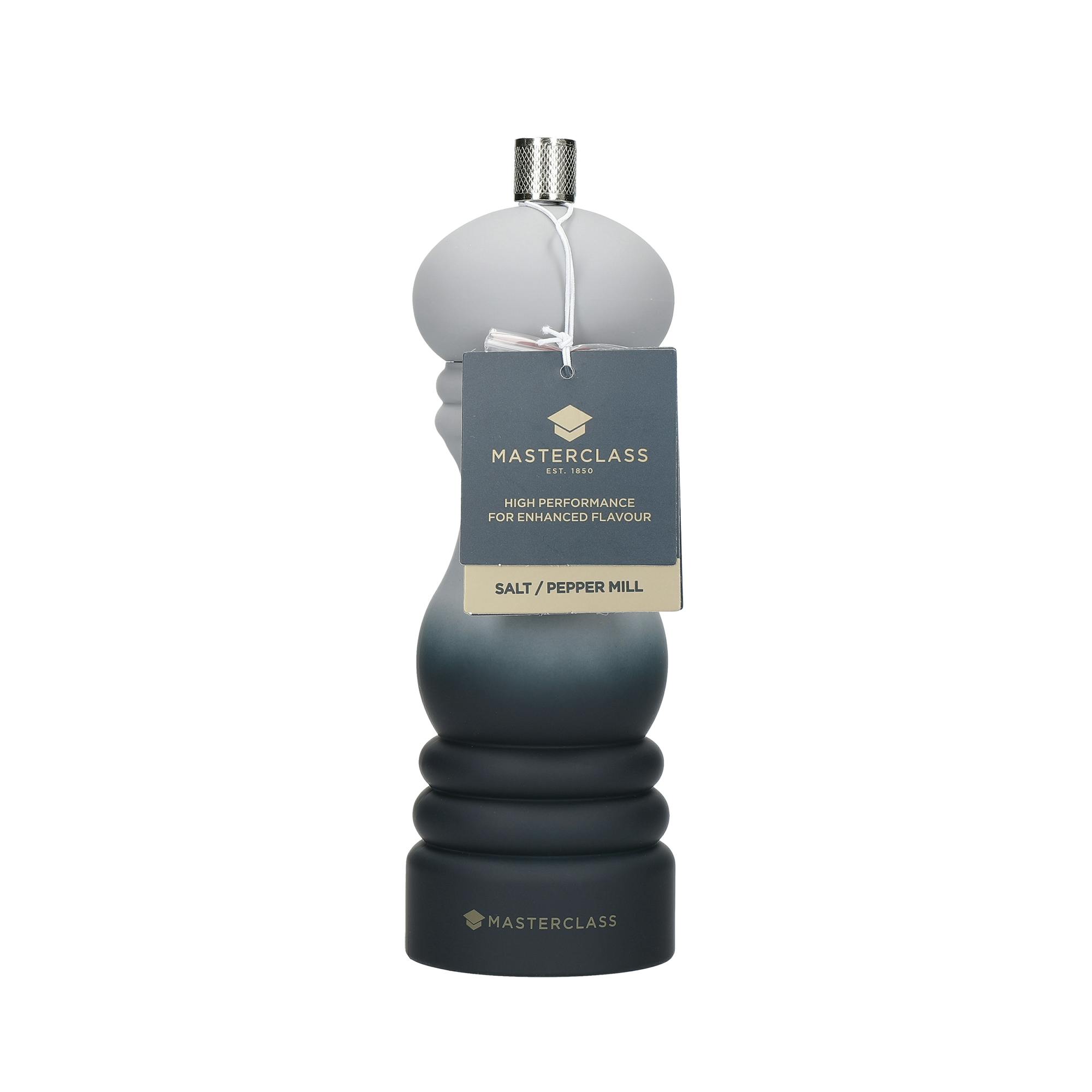 Rackhams Green/Grey Salt Or Pepper Mill Set With Interchangeable Caps, Set Of 2 Ombre Capstan Mills With Manual Ceramic Grinders, 17Cm - Abs Body - Salt & Pepper
