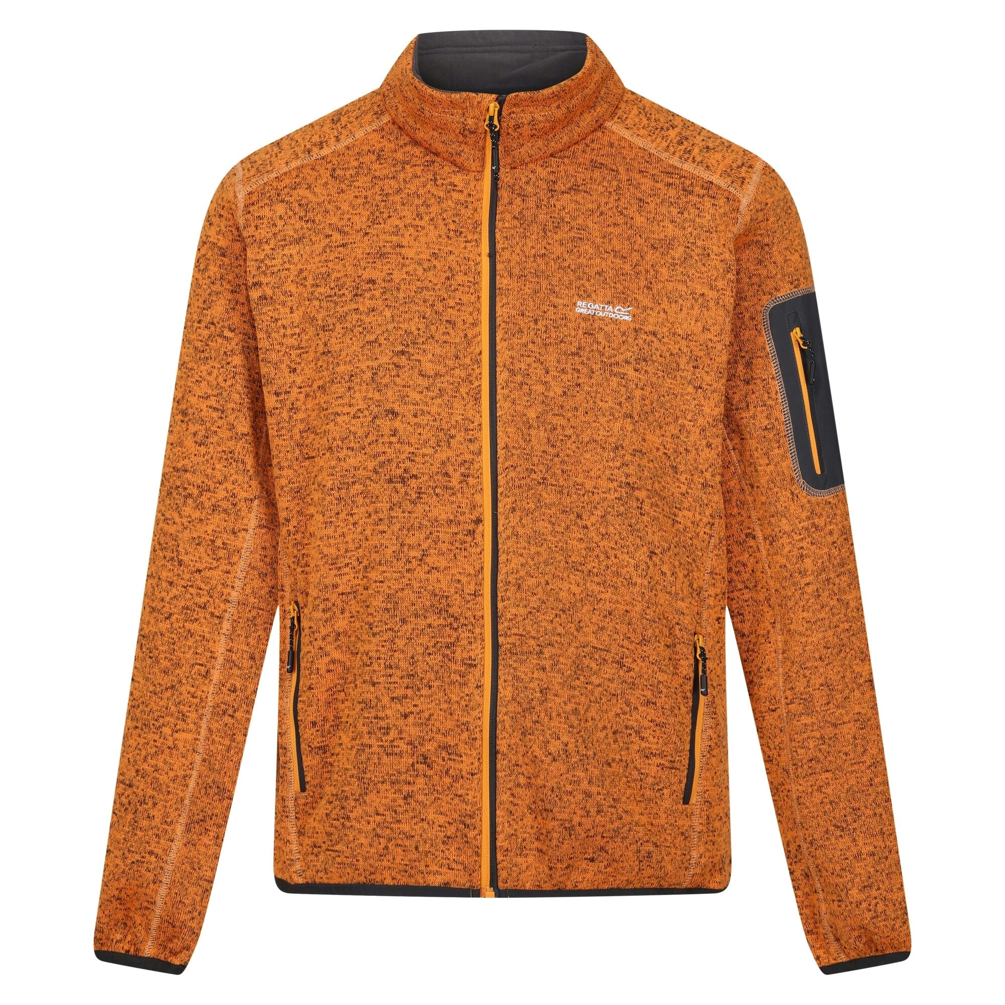 Regatta Men's Orange Newhill Marl Full Zip Fleece Jacket - Pepper - Pepper - Xxl