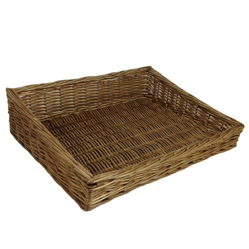 Red Hamper Large Flat Wicker Display Tray