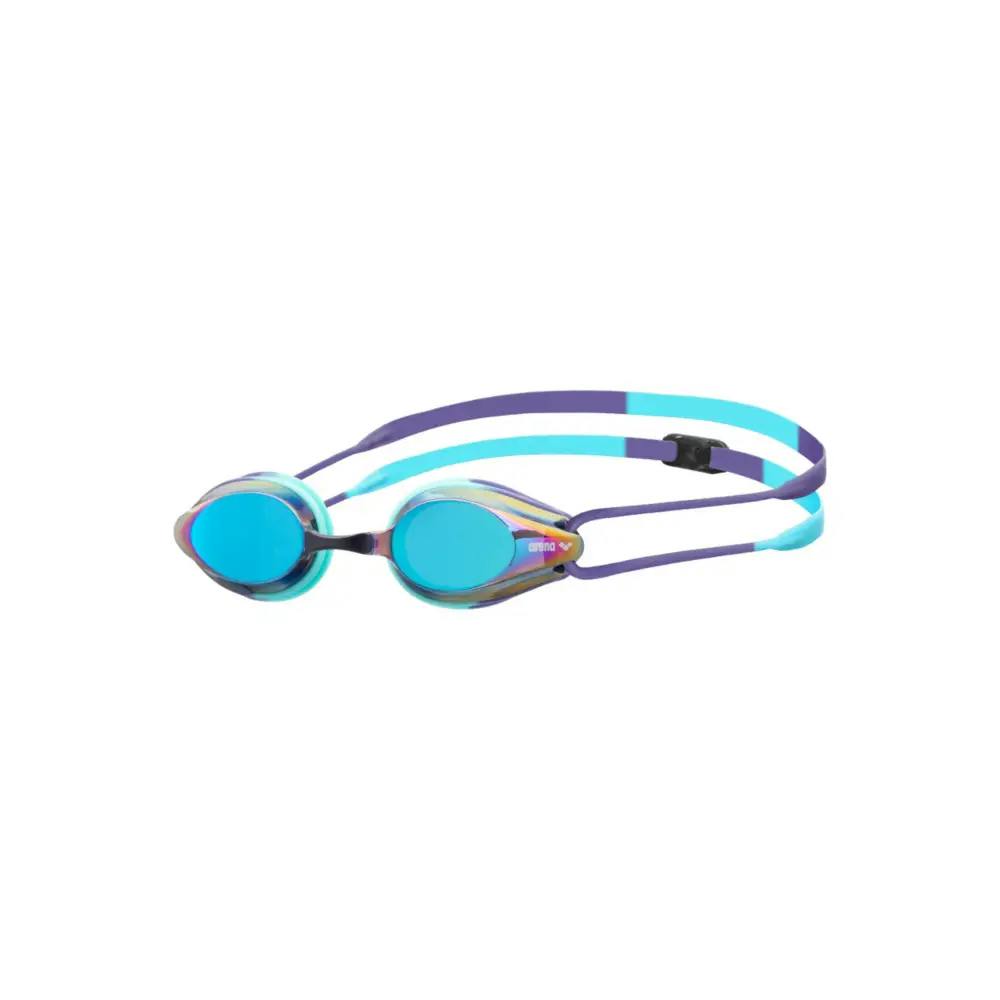 Arena Turquoise Tracks Mirror Swim Goggle - Mirrored Lens - /Water