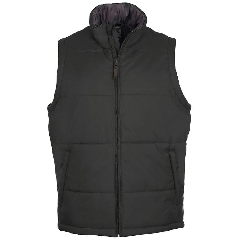Sols Unisex Dark/Grey Warm Padded Bodywarmer Jacket - Charcoal - 5XL - Charcoal - 50% Nylon/50% Polyester