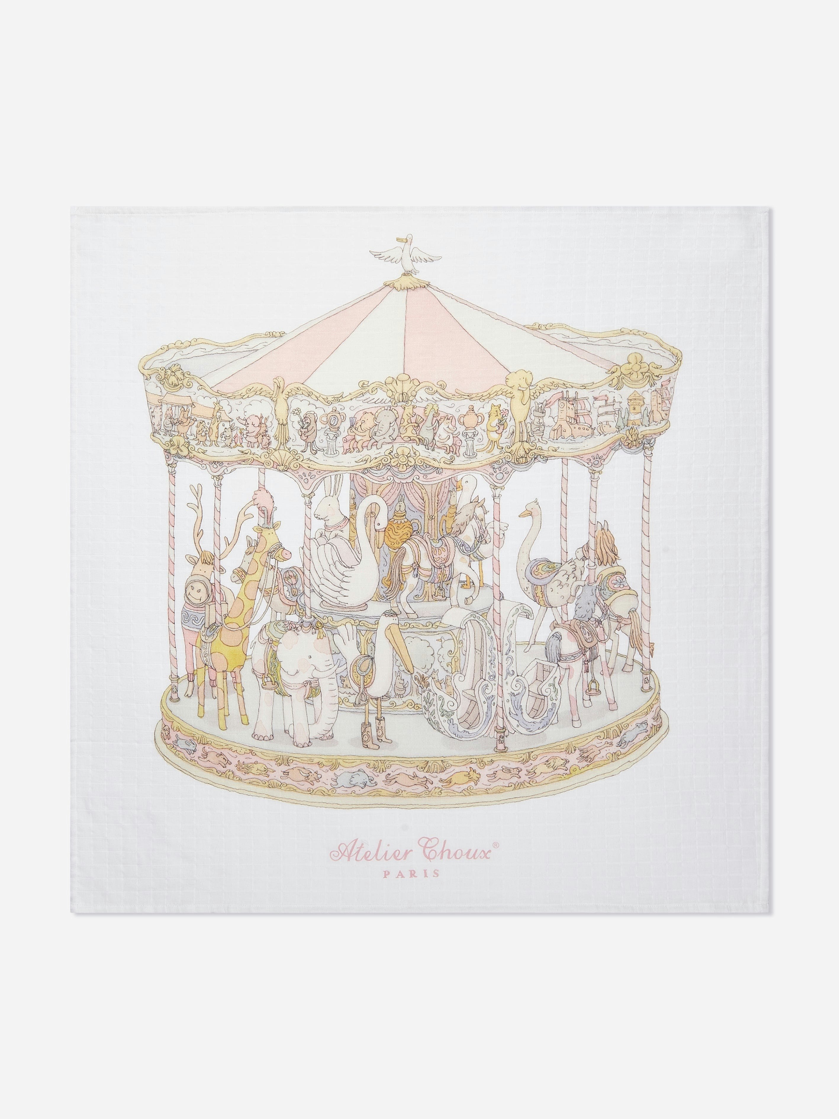 Atelier Choux Women's Pink Baby Girls Carousel Swaddle In (100Cm) - One Size