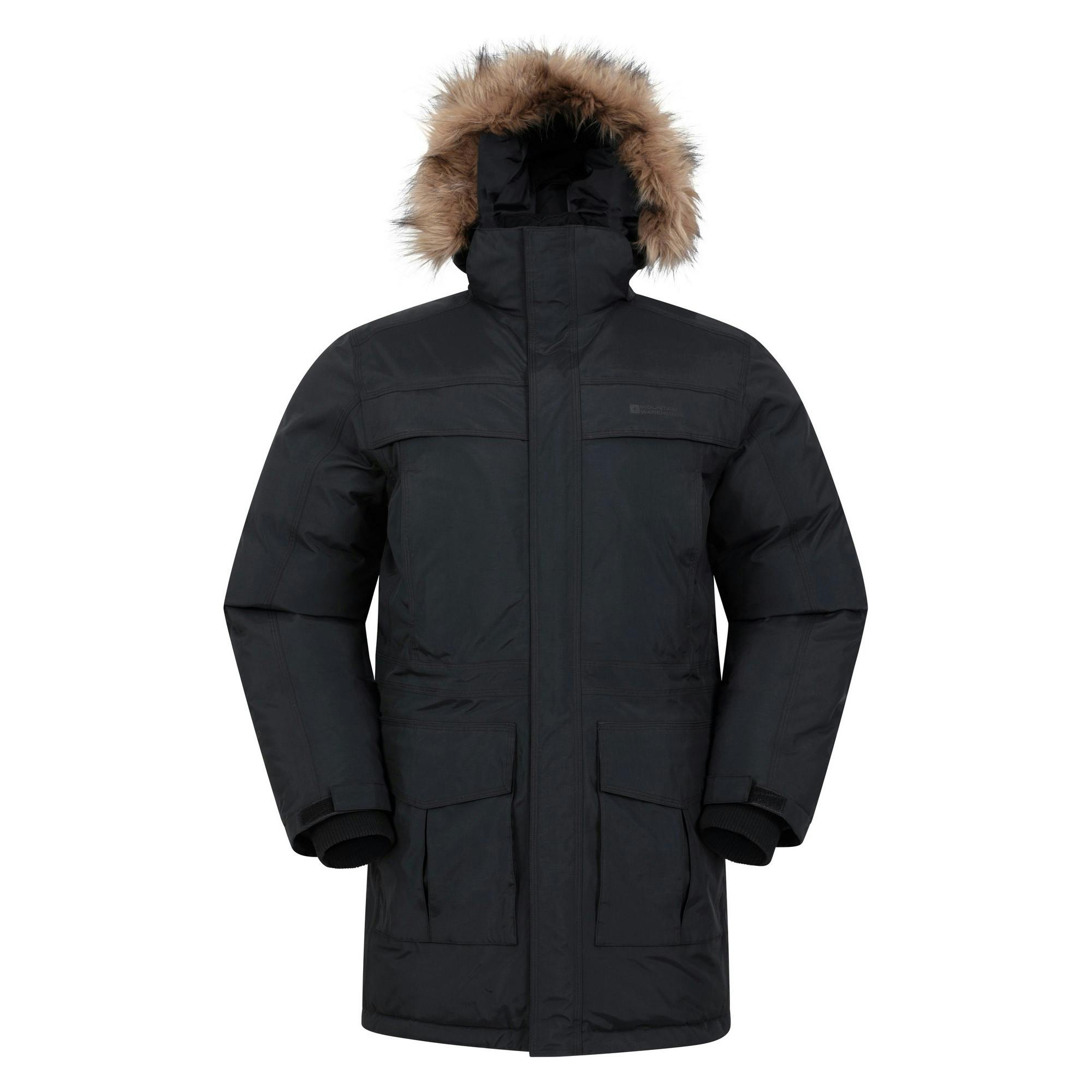 Mountain Warehouse Men's White Antarctic Extreme Waterproof Down Jacket - Charcoal - Xxs - Charcoal - 100% Nylon