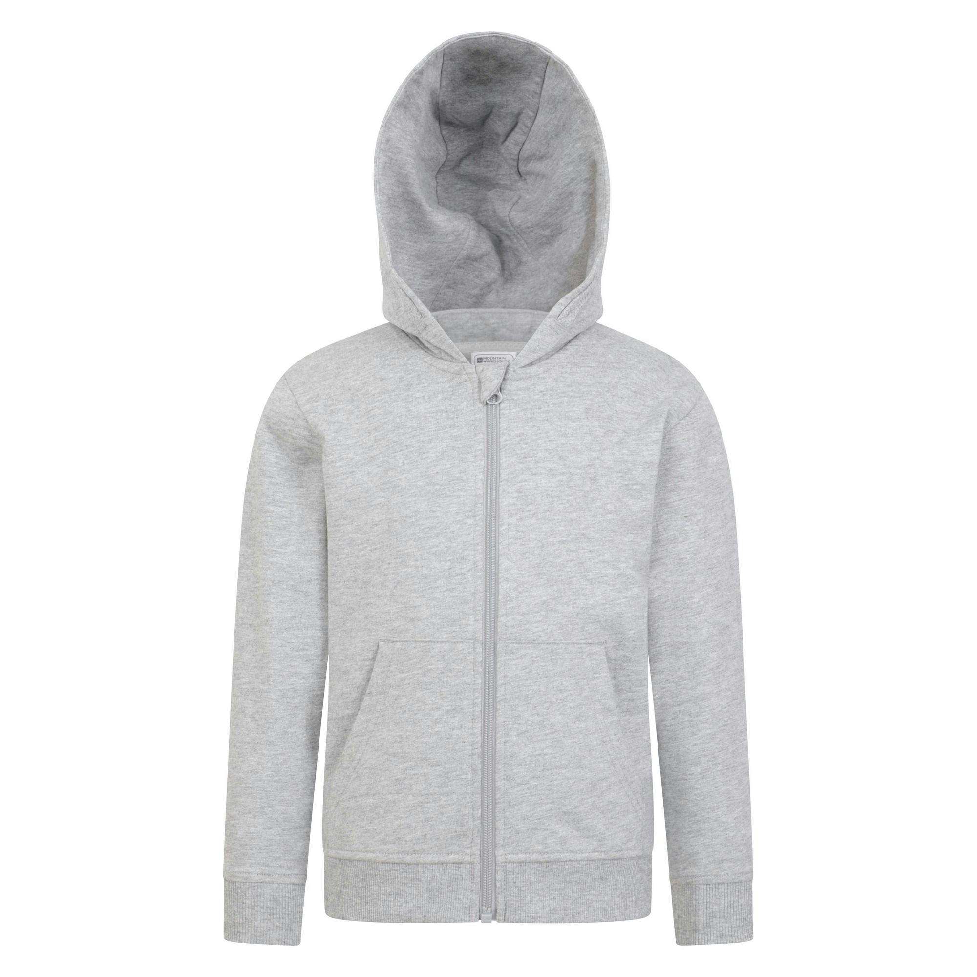 Mountain Warehouse Grey Childrens/Kids Essentials Full Zip Hoodie - 2-3 Years - 40% Cotton/40% Polyester/20% Elastane