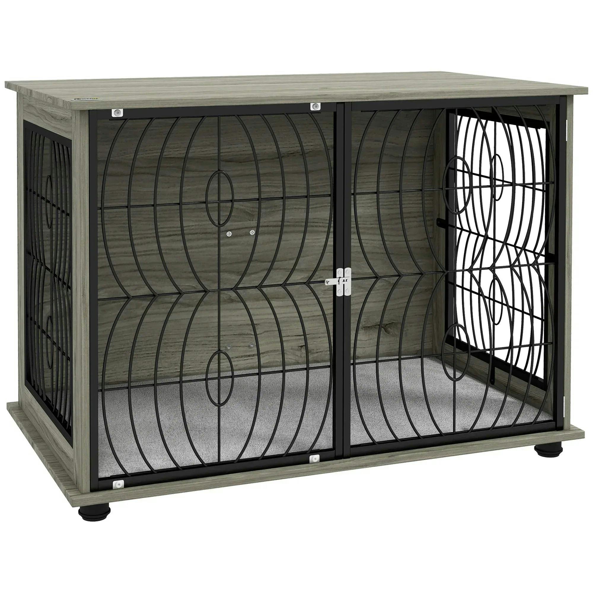 37 Dog Crate Furniture End Table with Cushion for Large Dogs - Image 5
