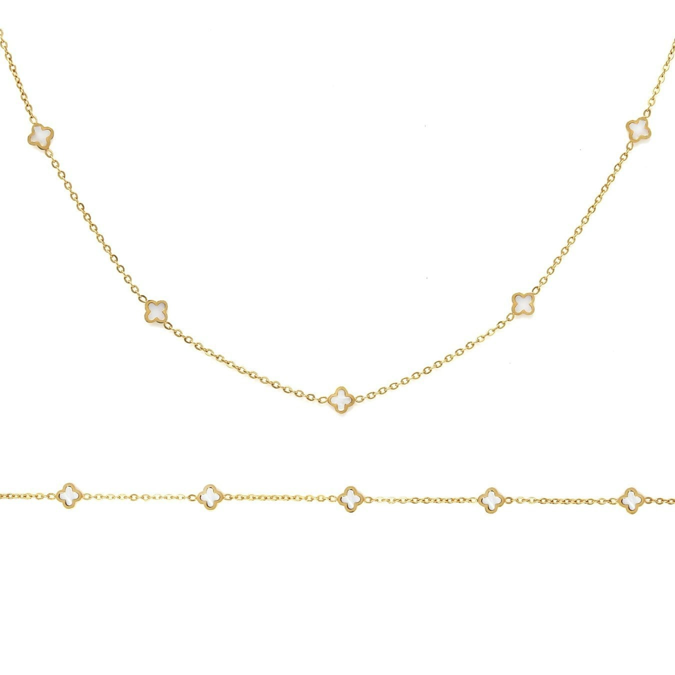 Say It With Gold Clover Dainty Gift Set - & Pearl