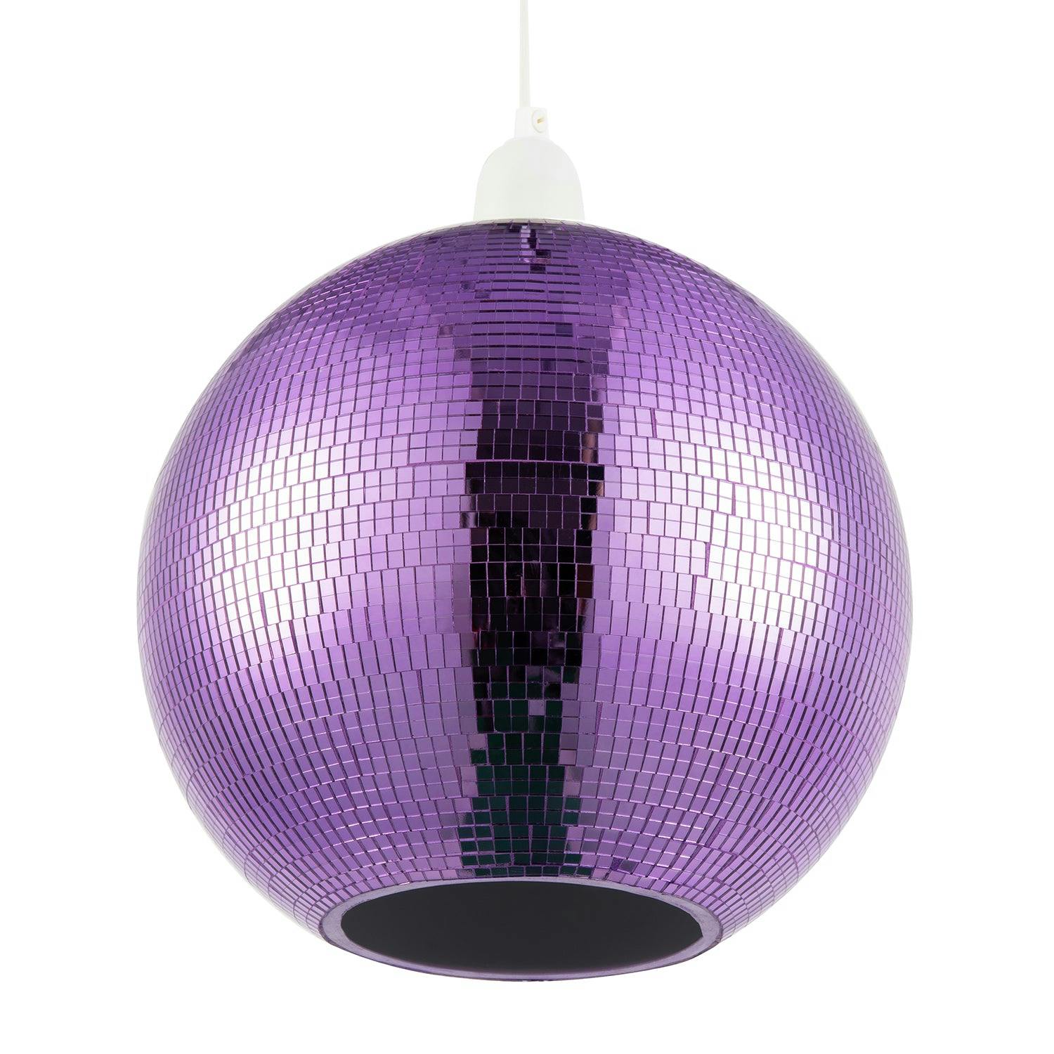Happy Homewares Purple Shiny Disco Mosaic Ball In Vibrant Mirrored Tiled Retro Style