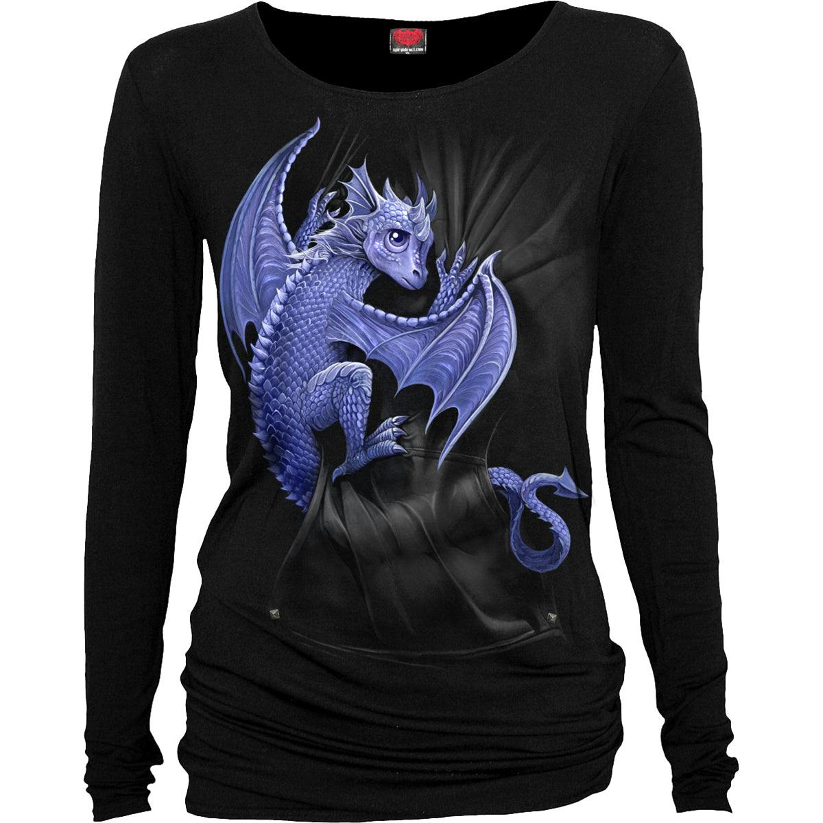 Spiral Direct Black Pocket Dragon - Baggy Top - Xl - Digital - Digital