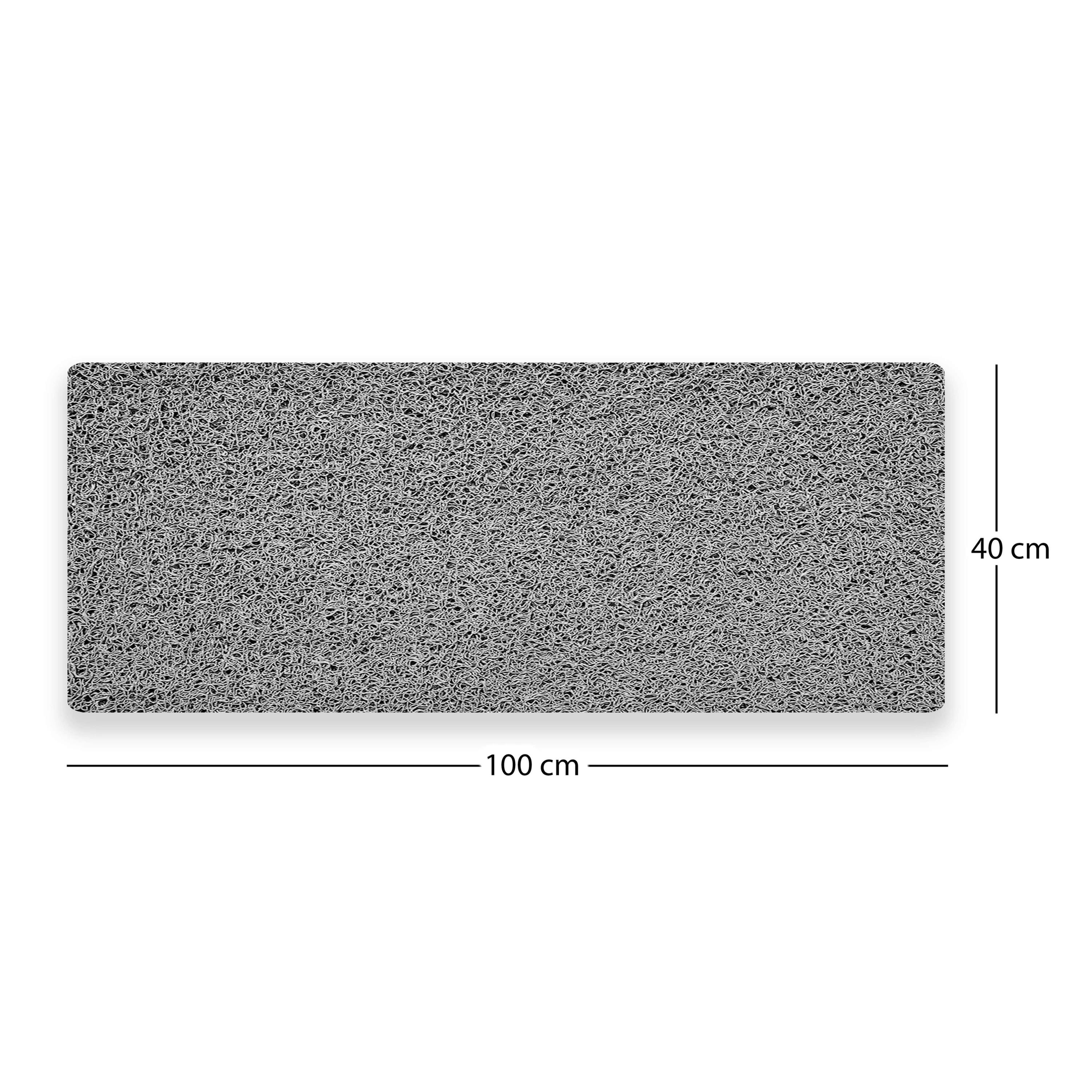 Rackhams Grey Spaghetti Anti Slip Shower/Bath Mat - Rectangular 100X40cm
