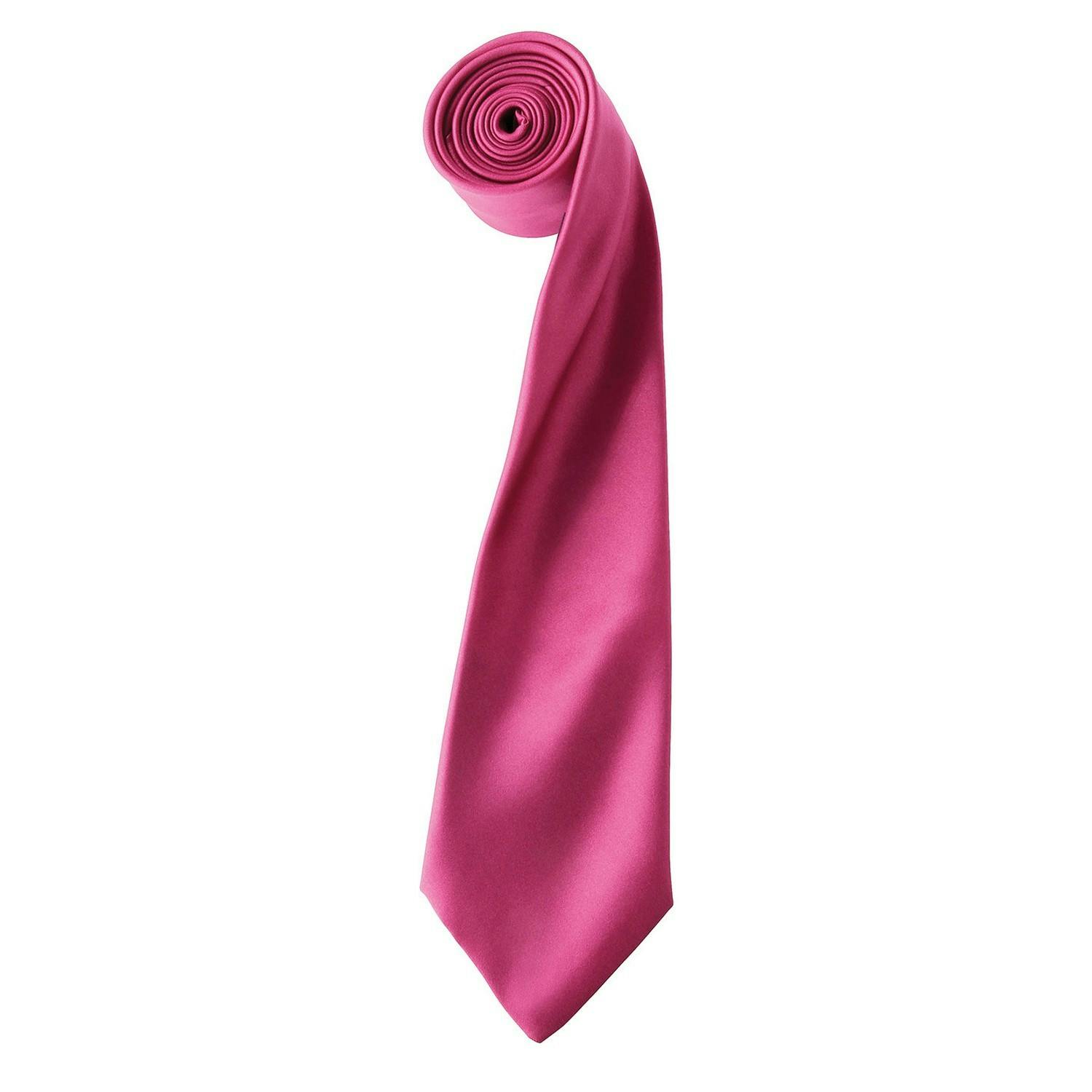 Premier Unisex Adult Colours Satin Tie (Hot Pink) - One Size - Image 3