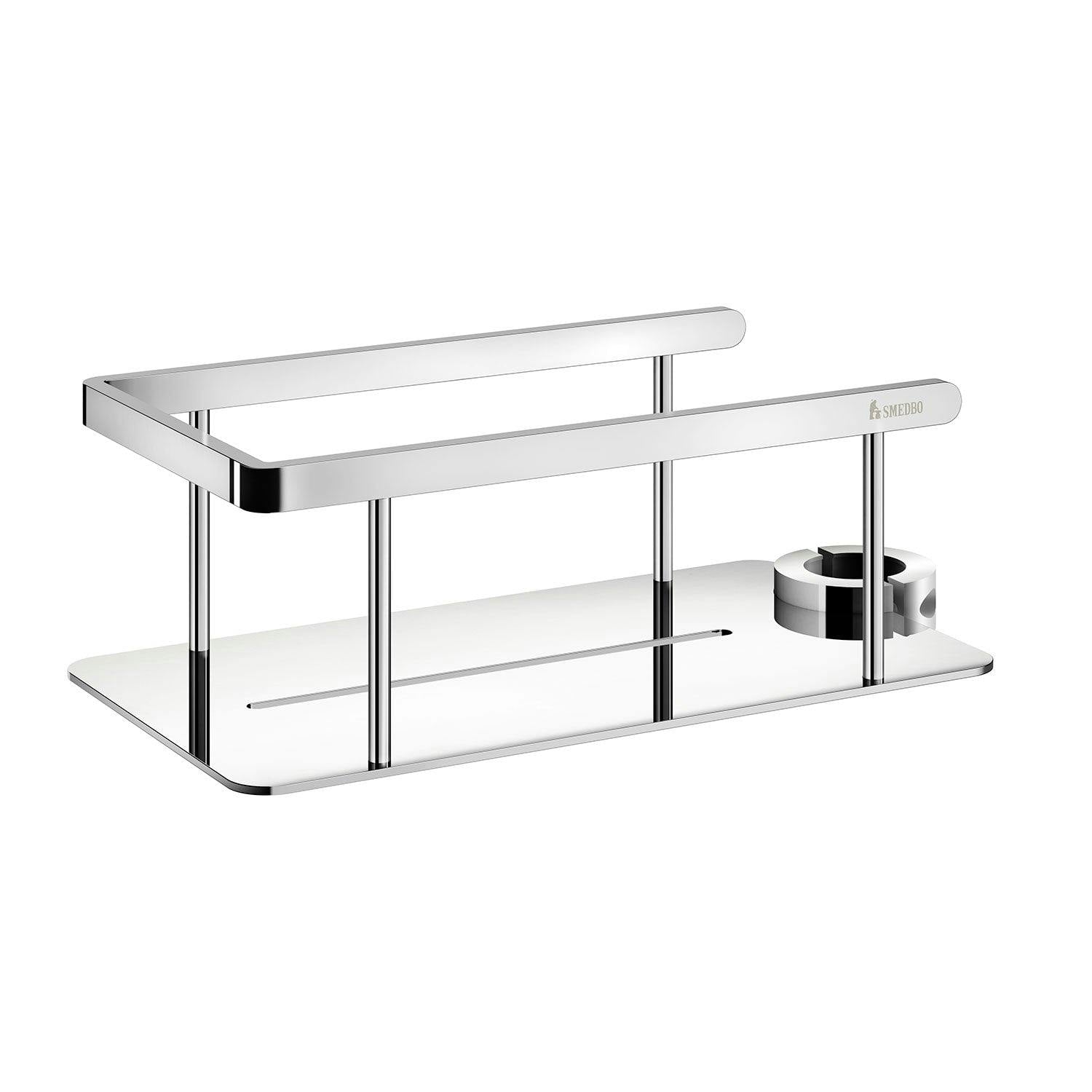 Rackhams Polished Chrome Shower Basket For Shower Riser Rail