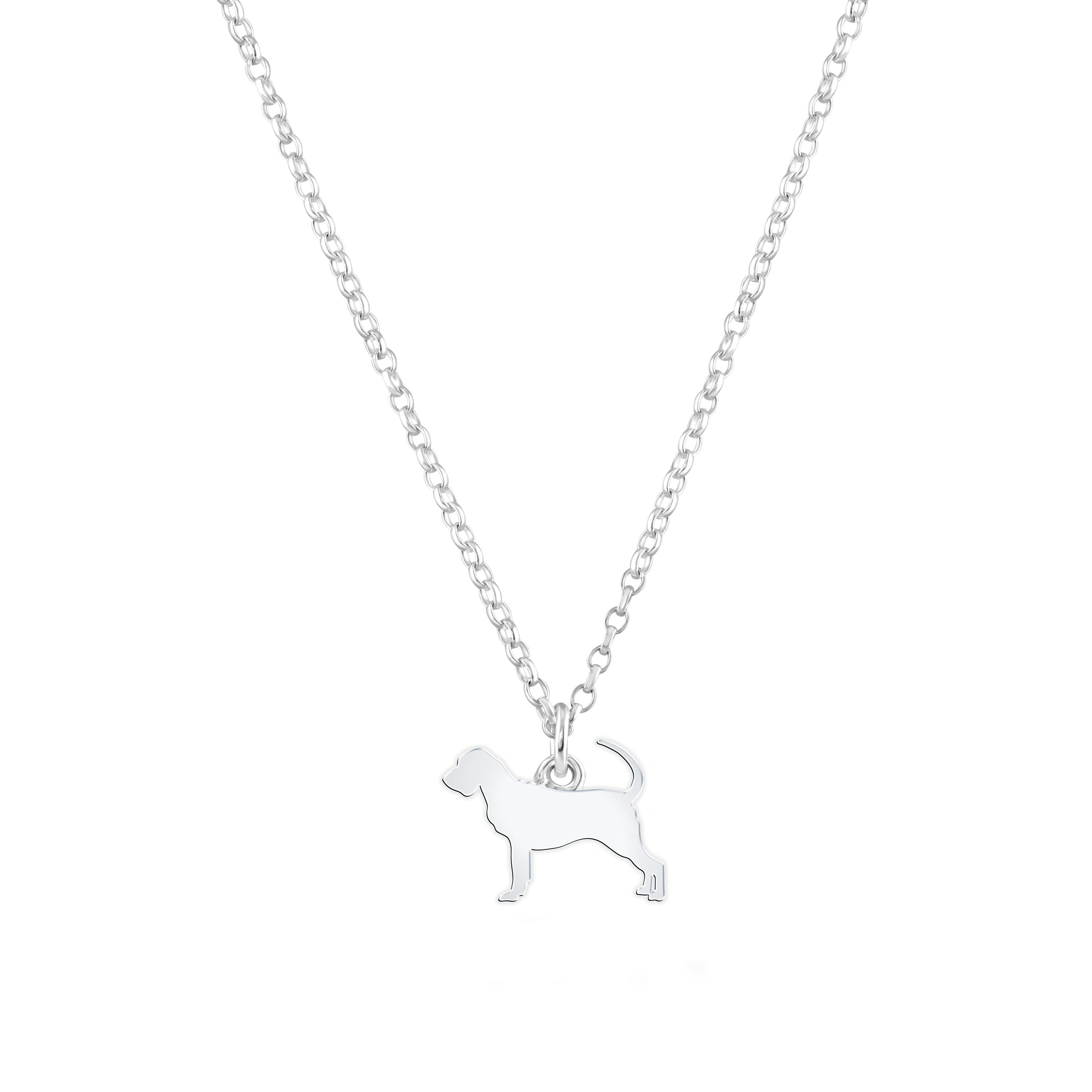 Mylee London Silver Bloodhound Silhouette Necklace - Personalised - Yes