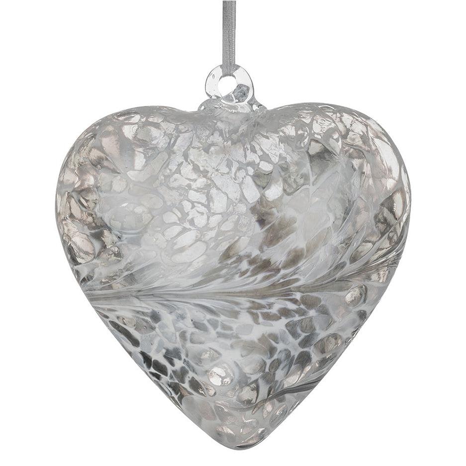 Sienna Glass Silver 12Cm Friendship Heart - Pastel