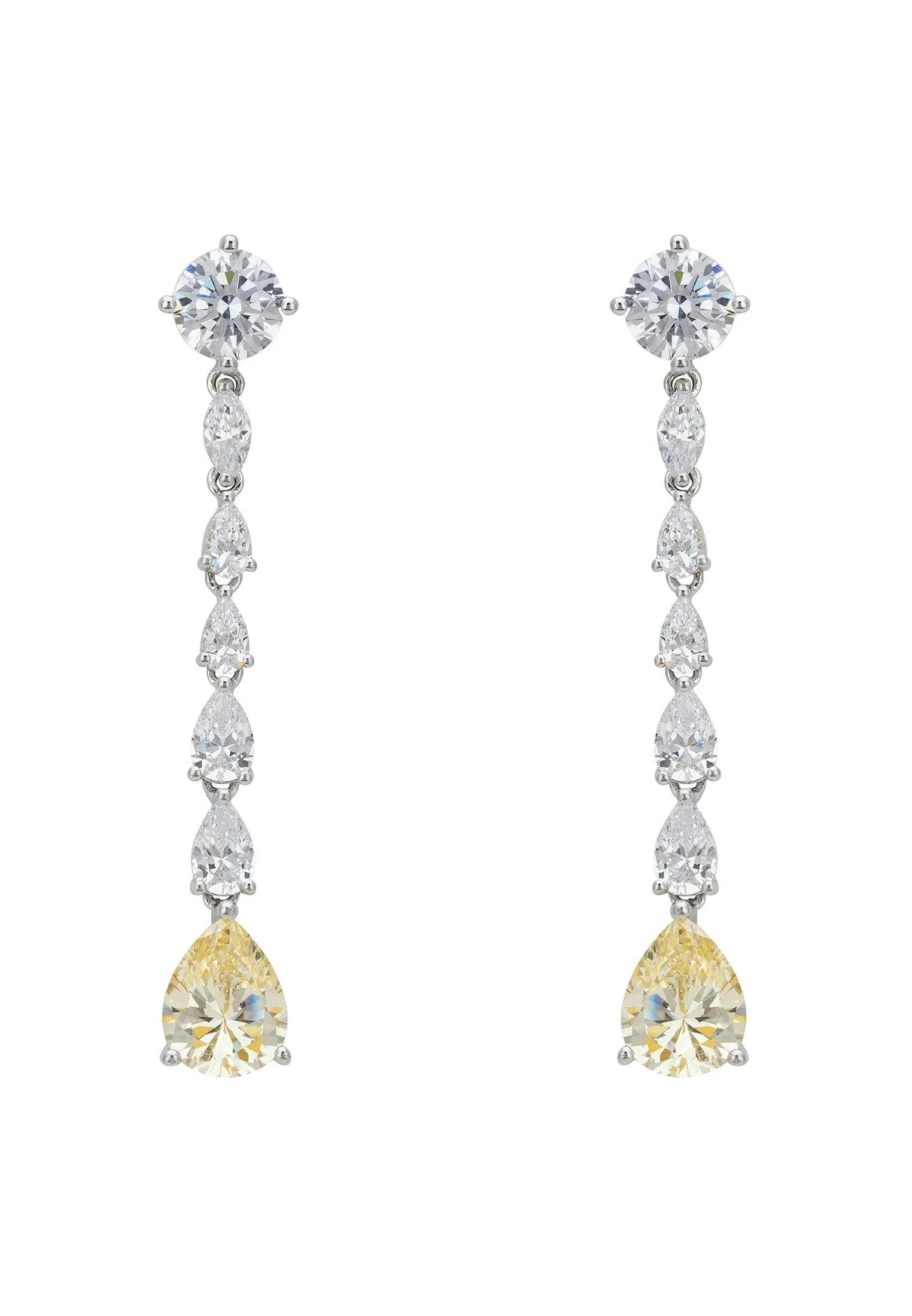 Latelita Yellow/Silver Blanchett Drop Earrings Topaz