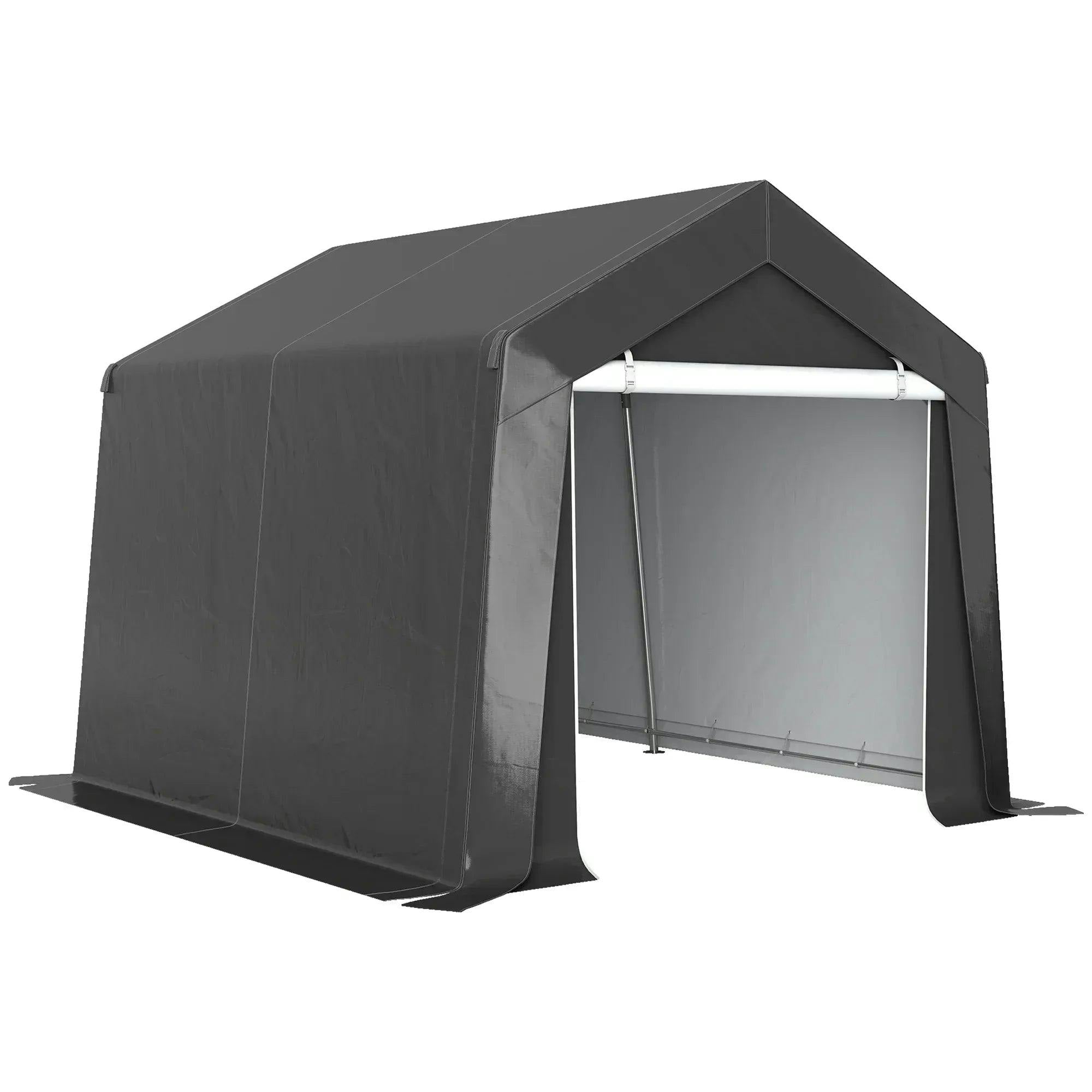 Bobobiy Dark/Grey 3.6 X 2.1M Portable Outdoor Shed, With Window