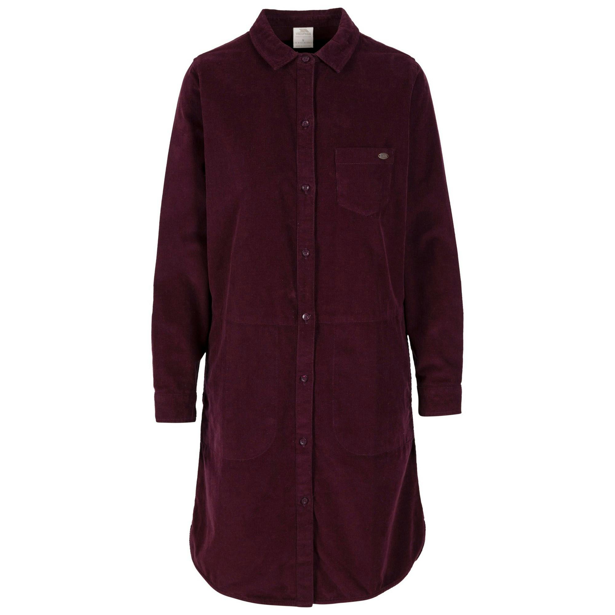 Trespass Women's Dark / Allison Shirt Dress - Cherry - Cherry - M - 100% Cotton